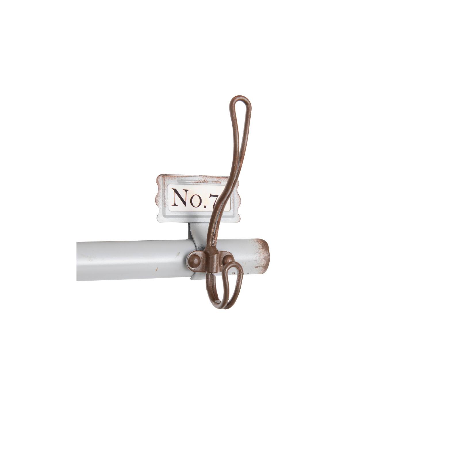Hello Honey® 40'' Gray Metal Rod with 7 Numbered Wall Hooks