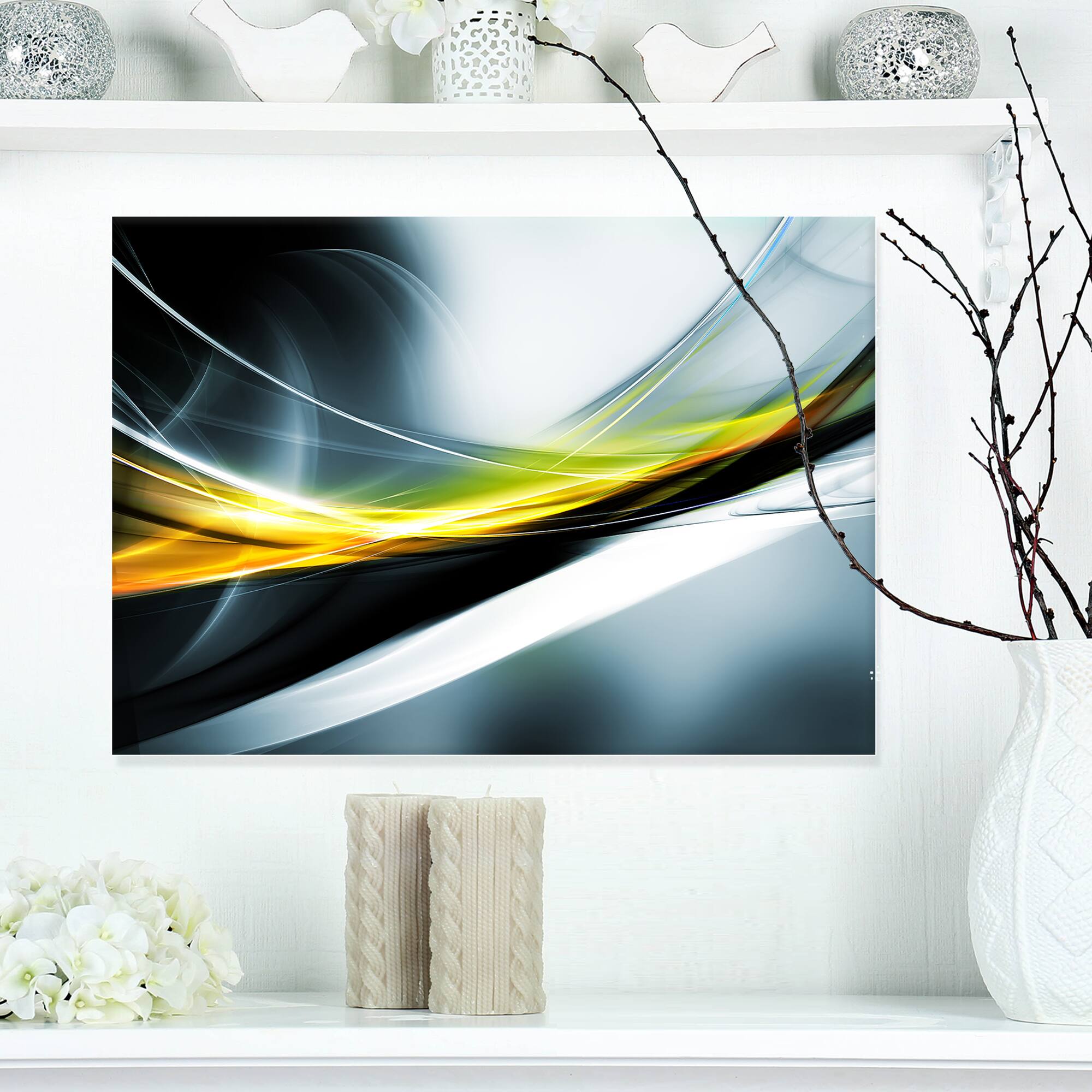 Designart - Glittering Yellow Pattern