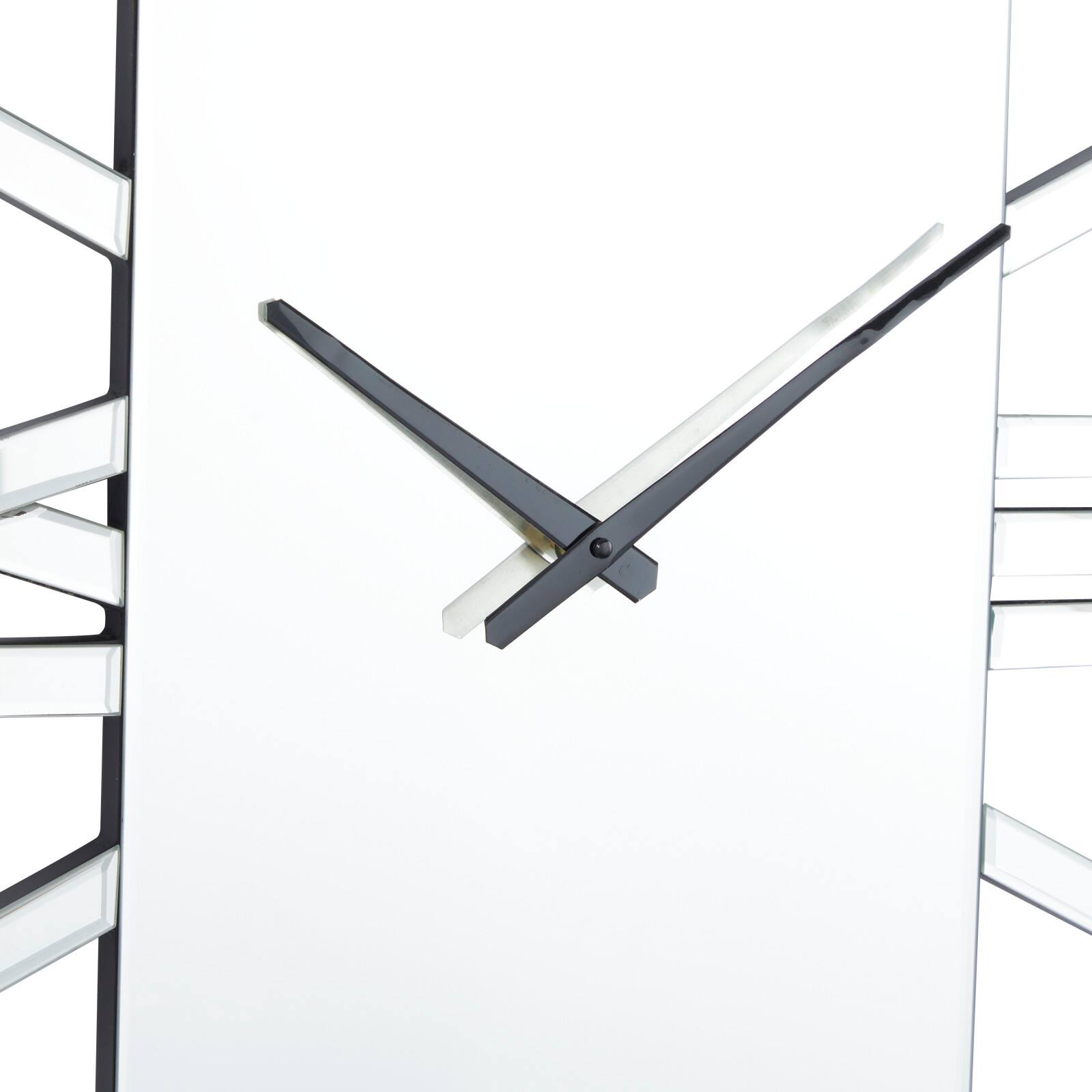Silver MDF Glam Wall Clock, 32" x 2" x 24"
