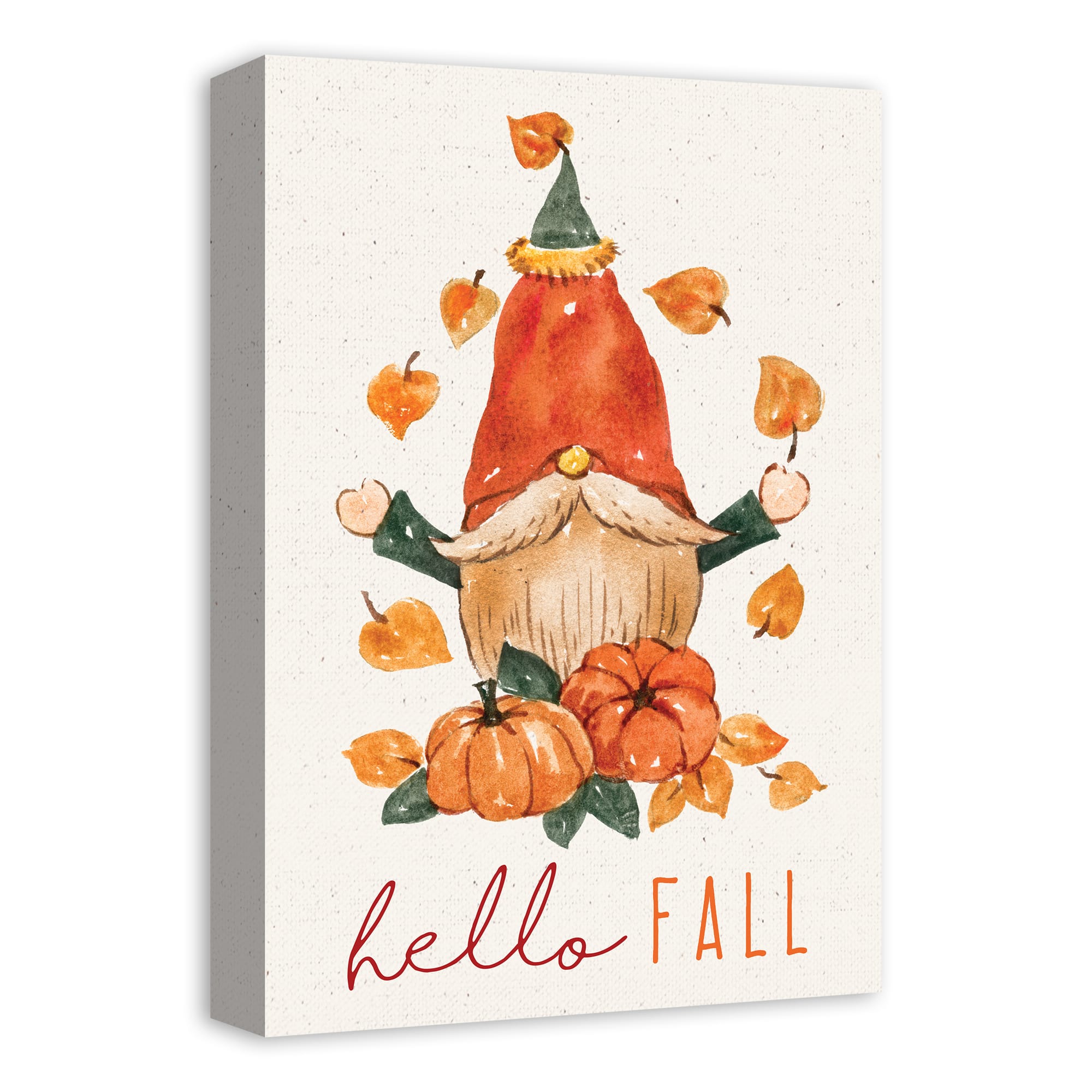 Hello Fall Gnome Canvas Wall Art
