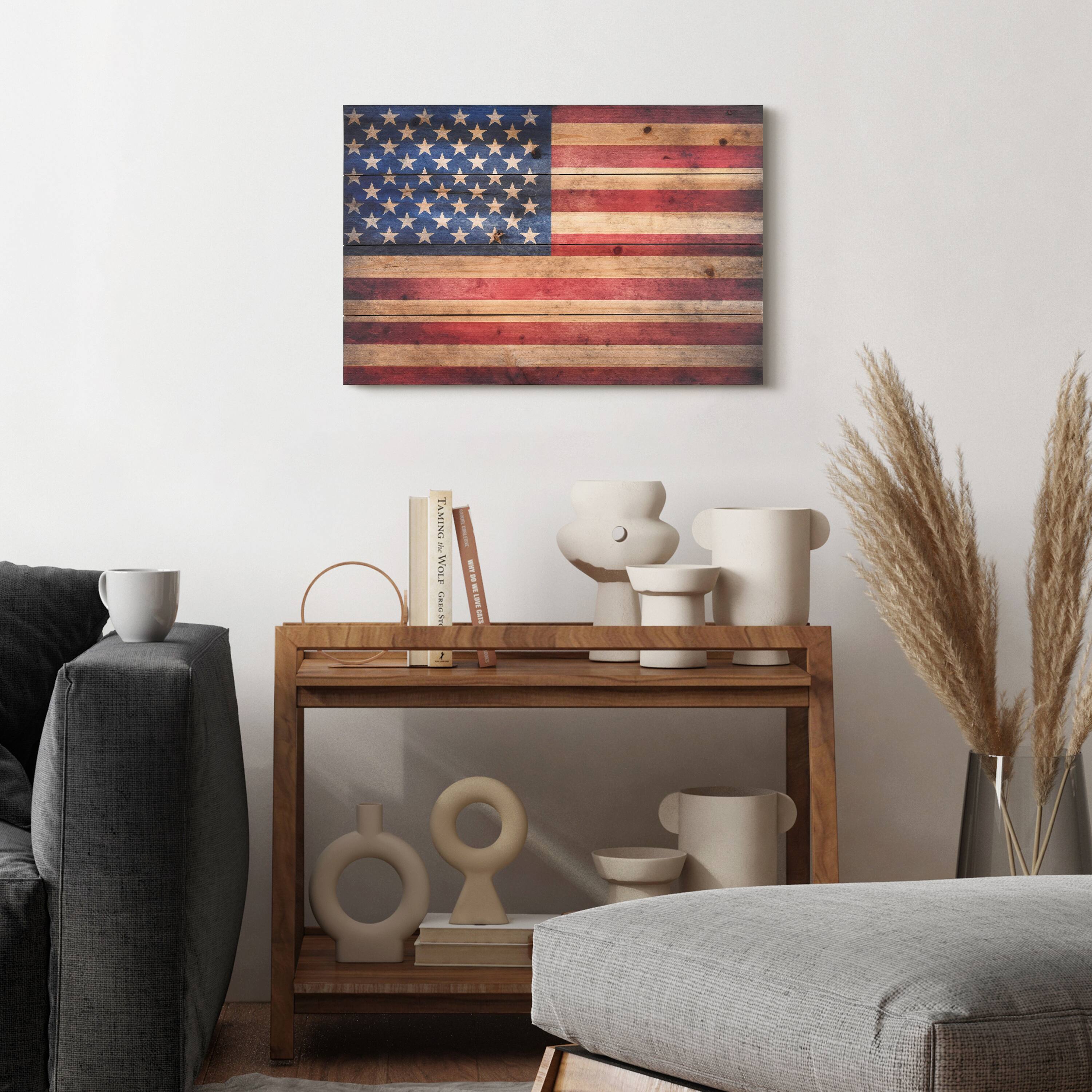 Empire Art Direct Arte de Legno American Dream Fir Wood Planks Wall Art