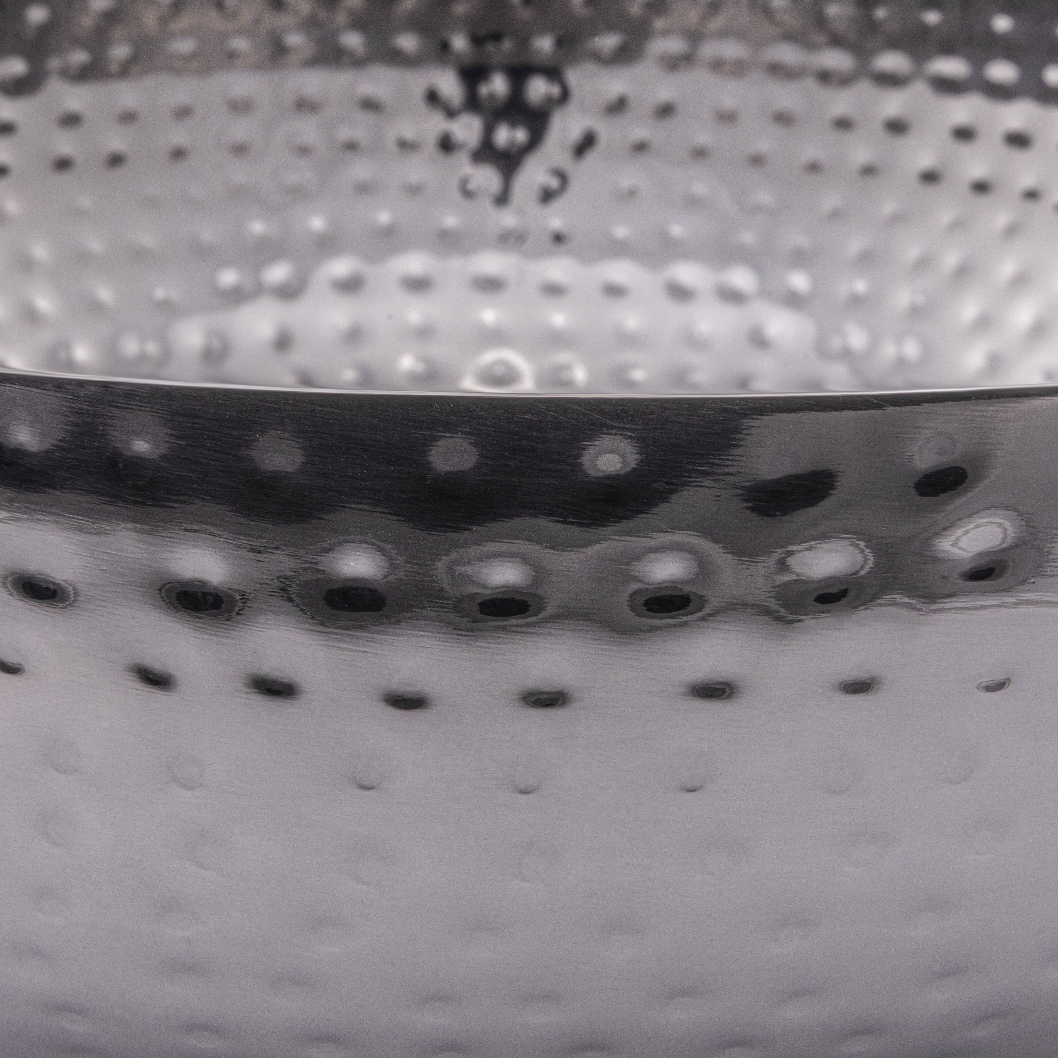 Hello Honey® 14" Oxidized Silver Round Hammered Metal Bowl