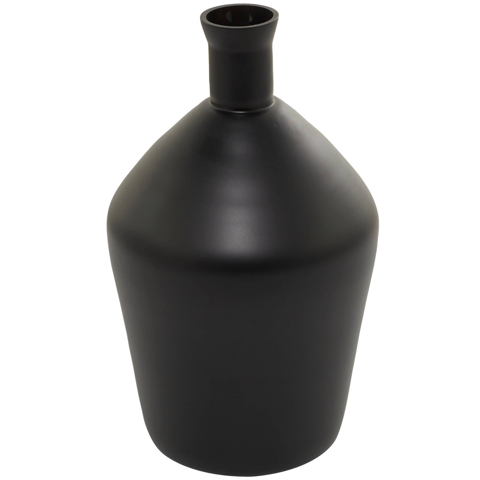 Black Glass Vase 9" x 9" x 15"