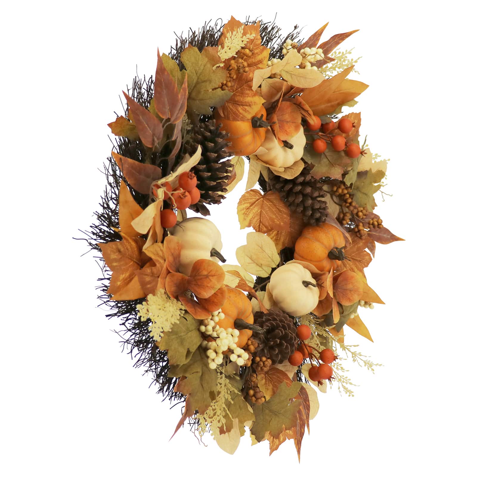 26" Pumpkins & Pinecones Wreath by Ashland®