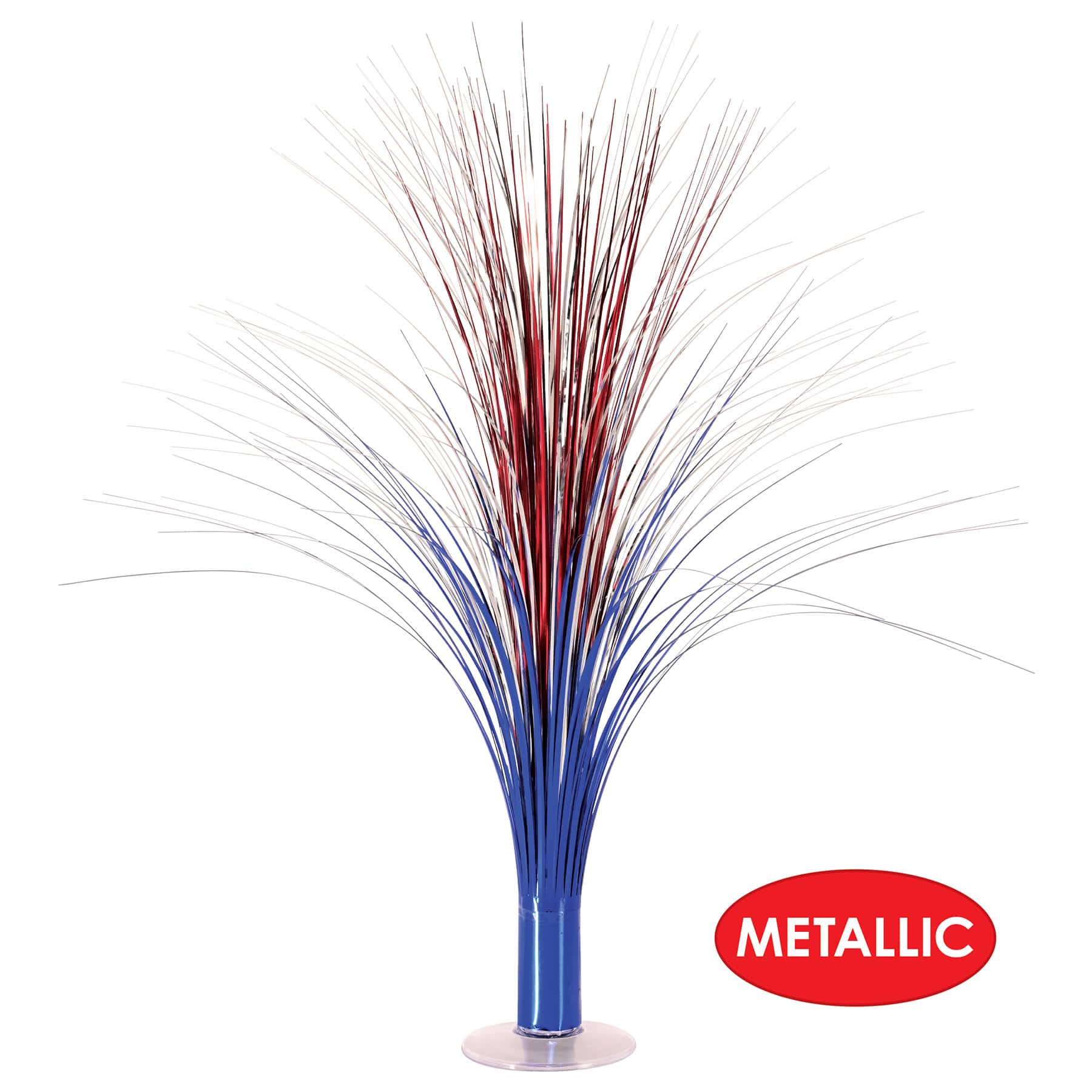 Beistle 19" Red, Silver & Blue Metallic Spray Centerpieces, 2ct.