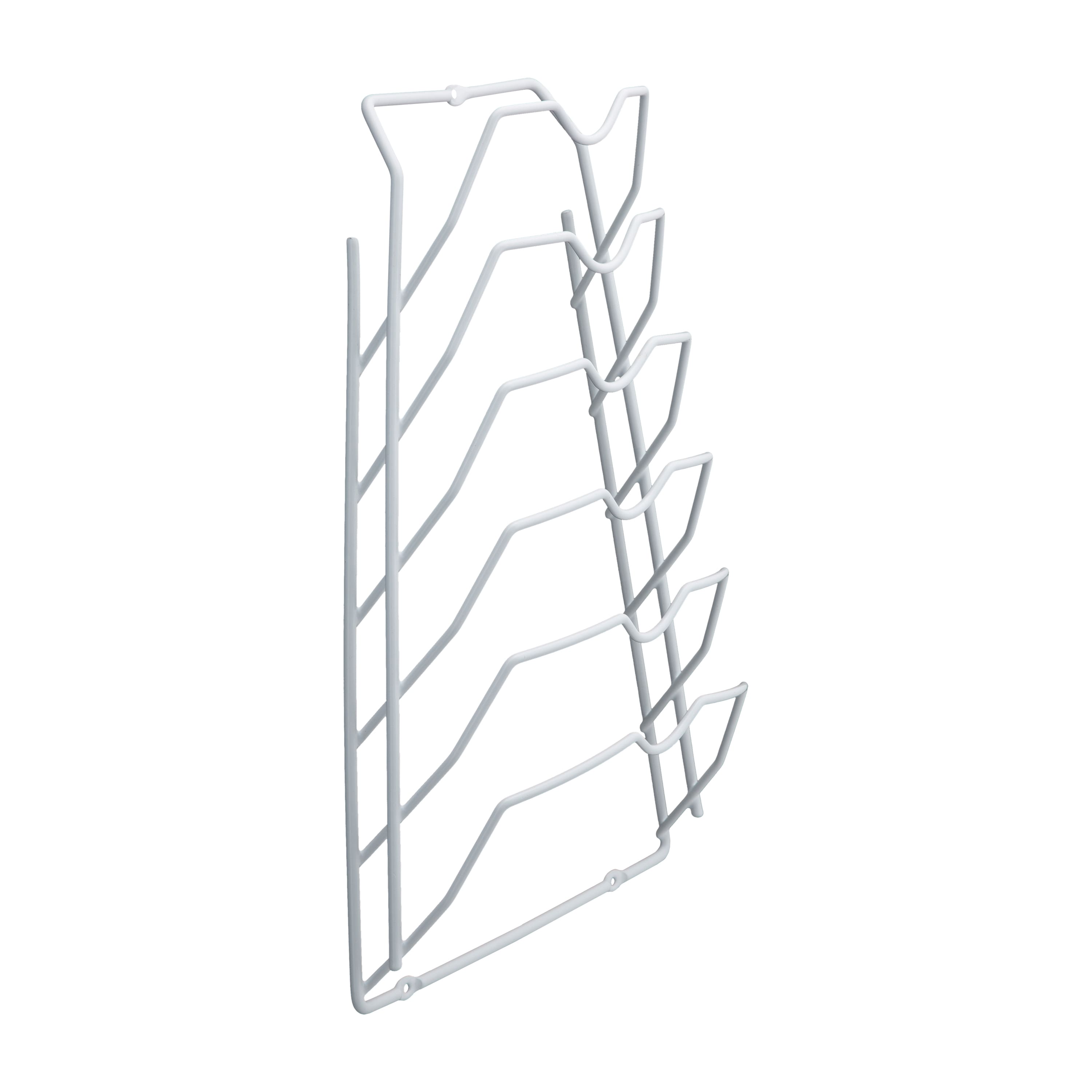 Organize It All White 6 Section Cabinet Door Lid Rack