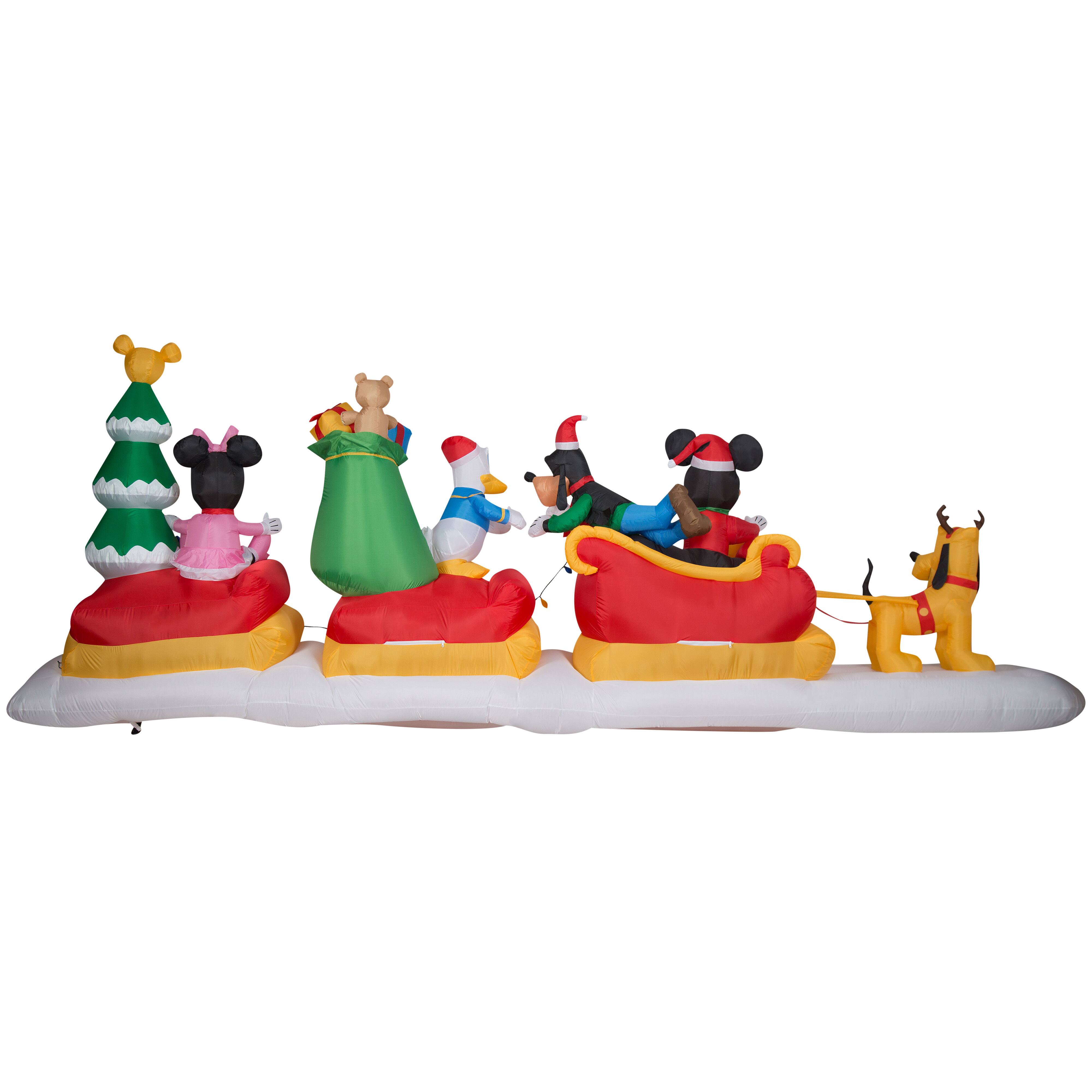6ft. Animated Airblown® Inflatable Mickey & Friends Sleigh Scene