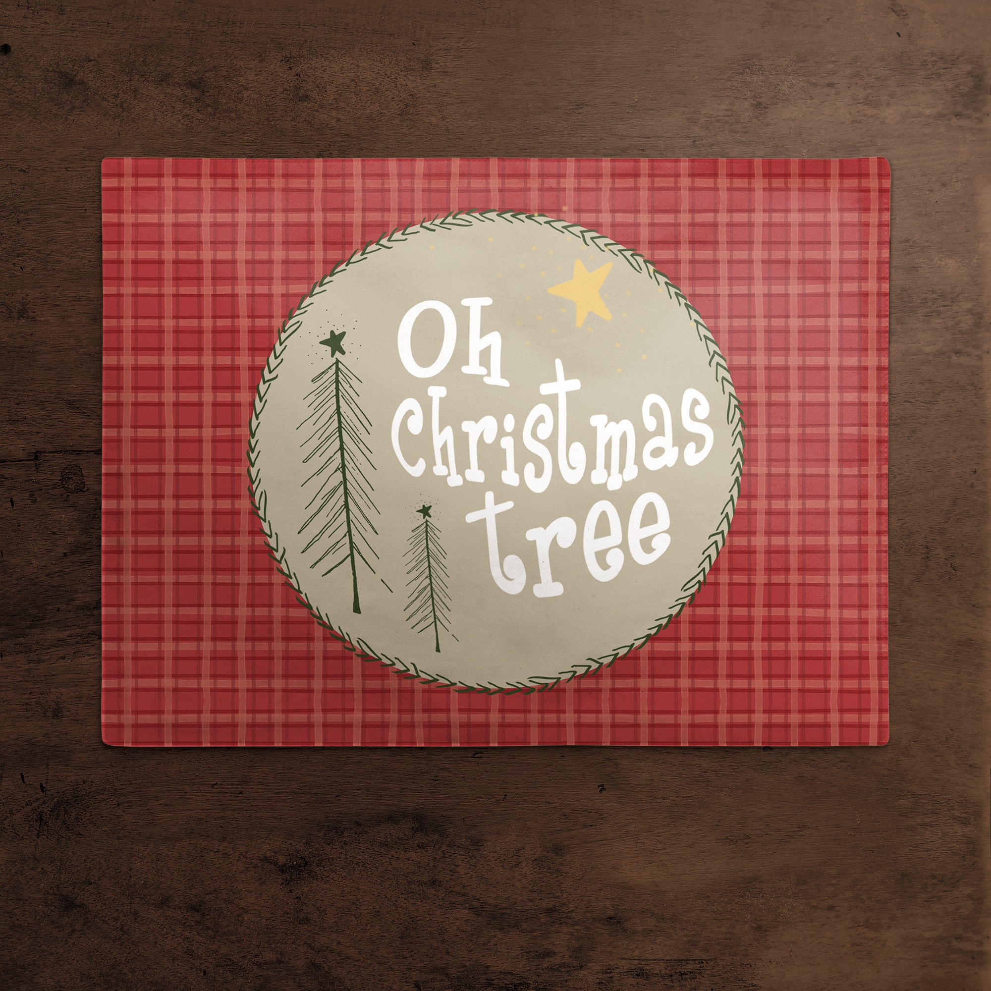 Christmas Quilt Pattern Poly Twill Placemat