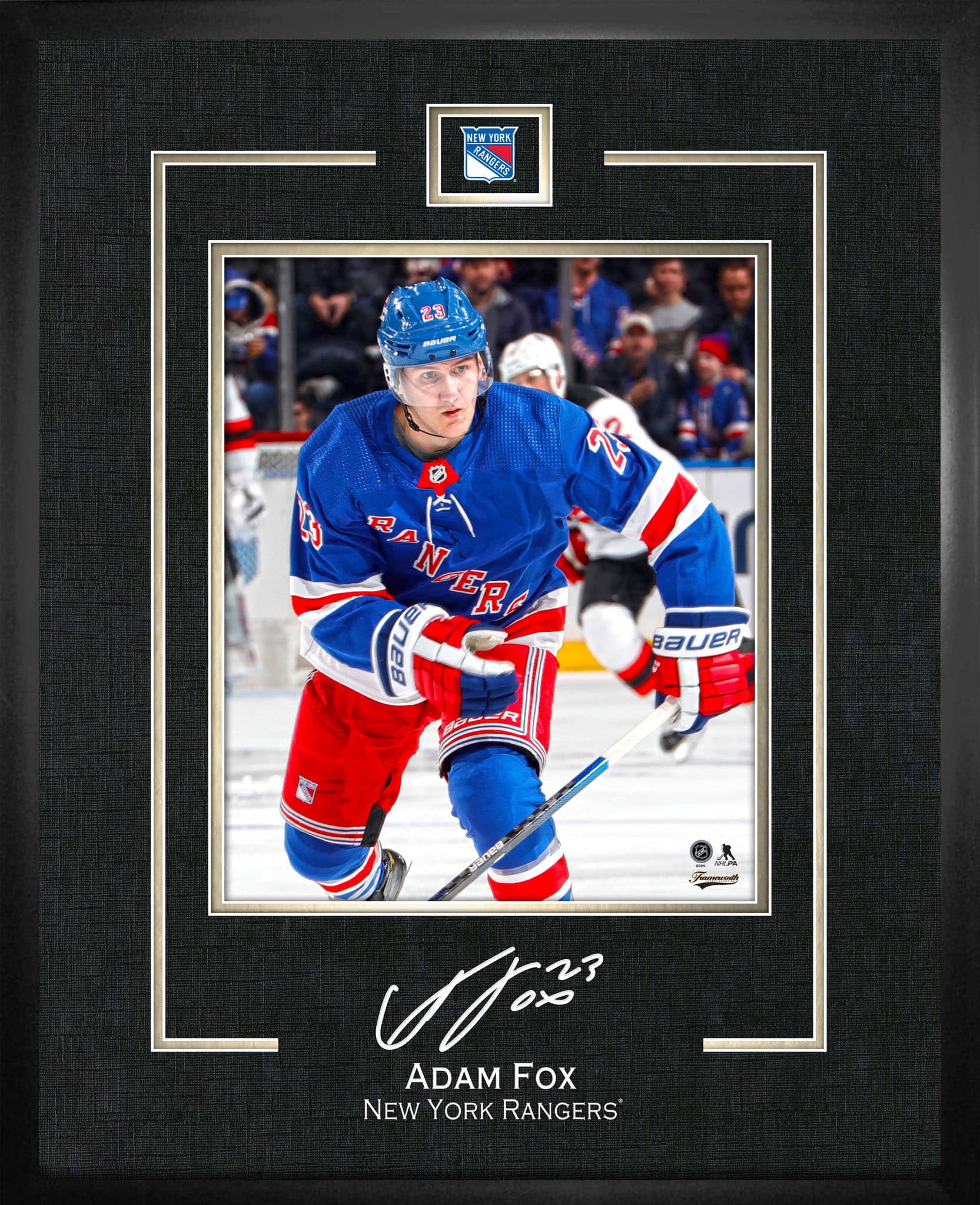Adam Fox 16" x 20" Replica Signature Frame Rangers
