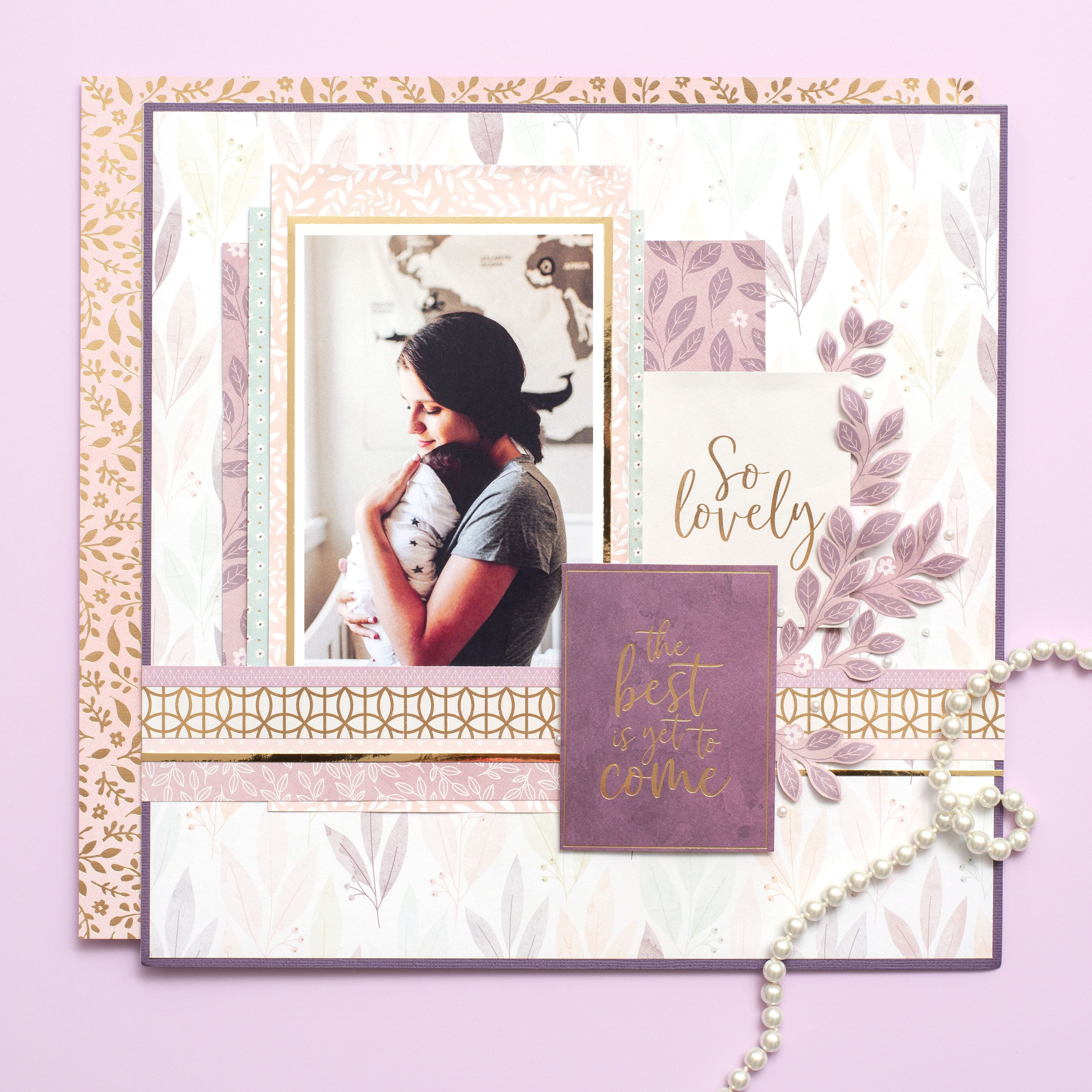 DCWV® 12" x 12" Subtle & Sophisticated Double‑Sided Cardstock Stack with Gold Foil, 36 Sheets