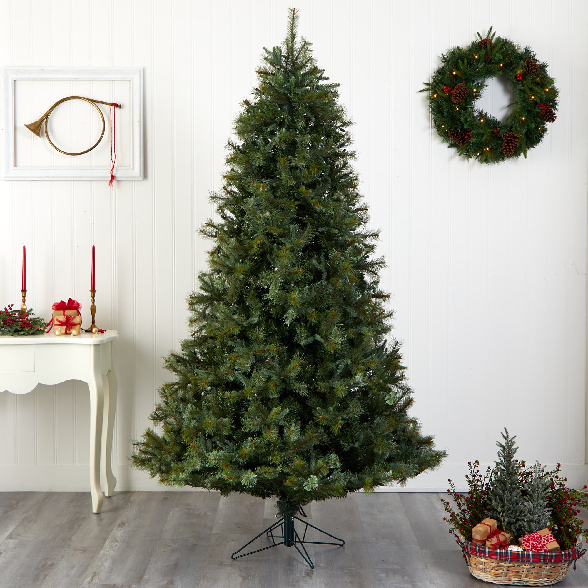 7.5ft. Pre-Lit Majestic Multi-Pine Christmas Tree, Clear Lights
