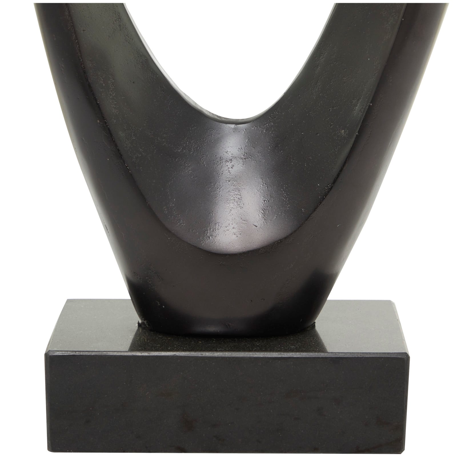 52" Aluminum Swirl Abstract Sculpture with Black Base