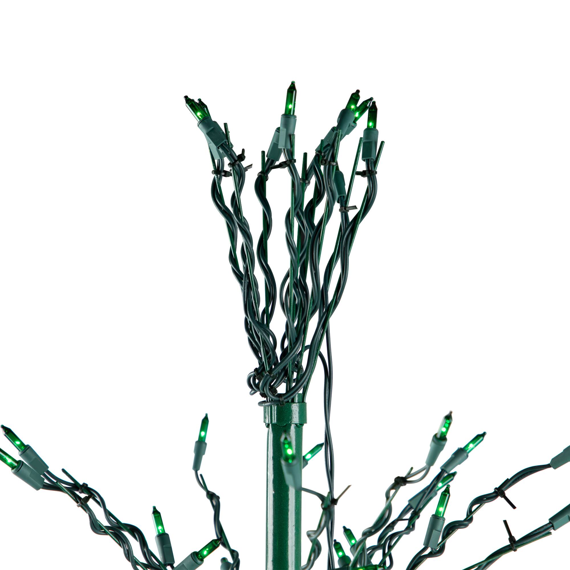 9ft. Pre-Lit Cascade Twig Artificial Christmas Tree, Green Lights