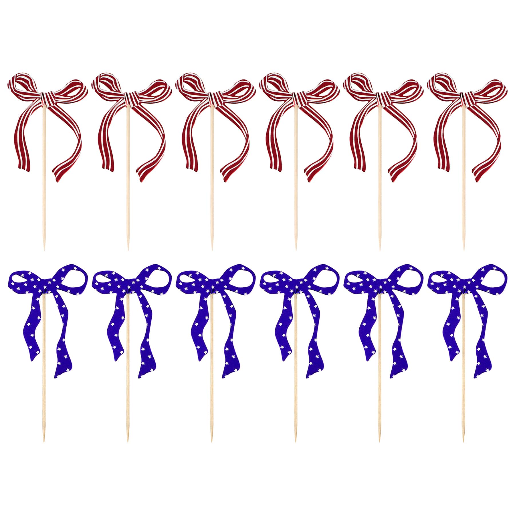 Red, White & Blue Bow Toppers, 12ct. by Makery™