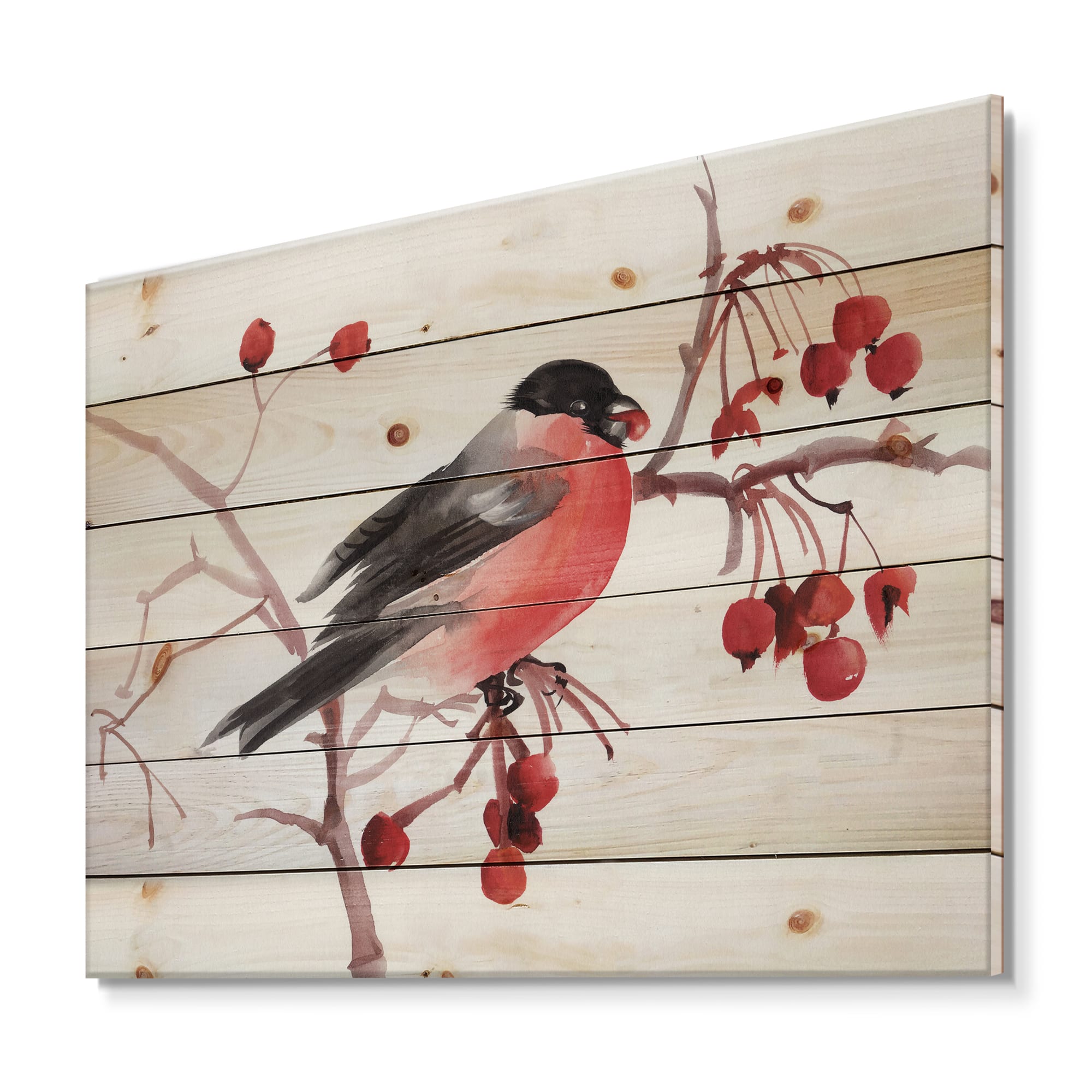 Designart - Bullfinch Bird On A Branch