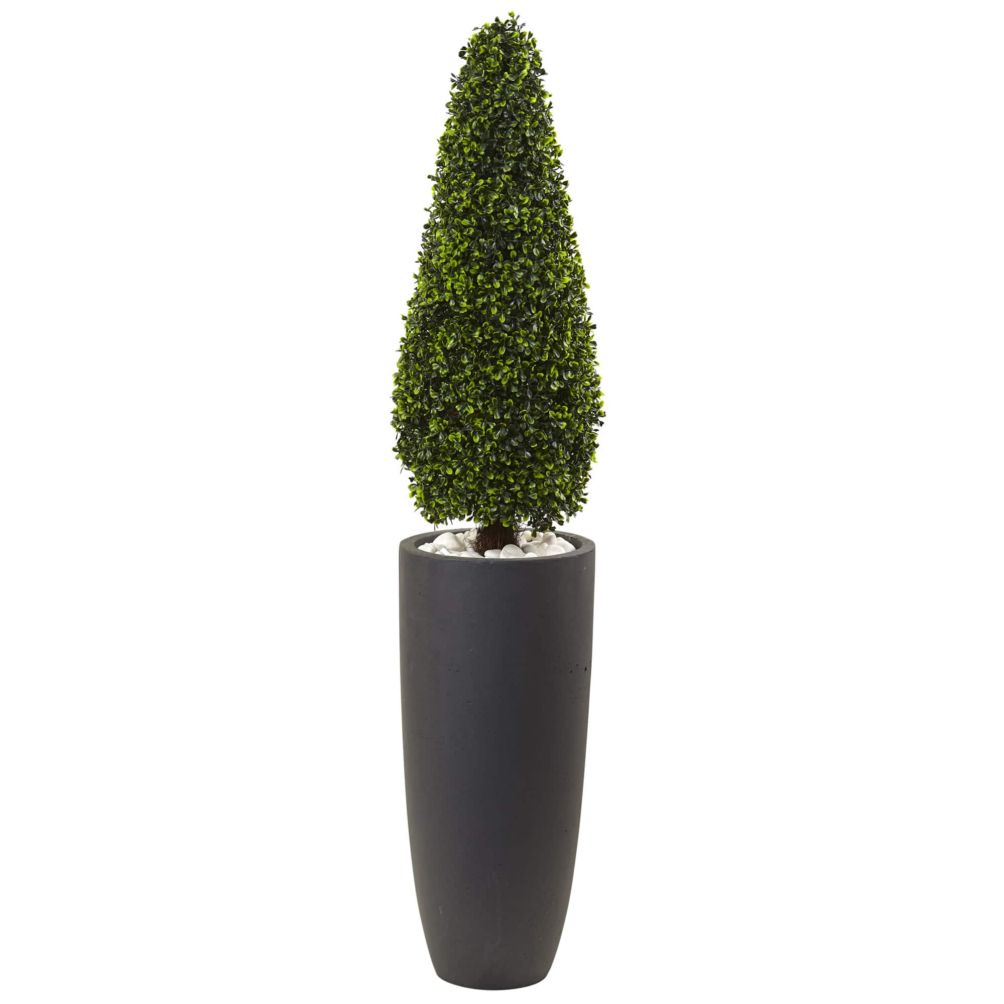 4ft. Boxwood Topiary with Gray Cylindrical Planter