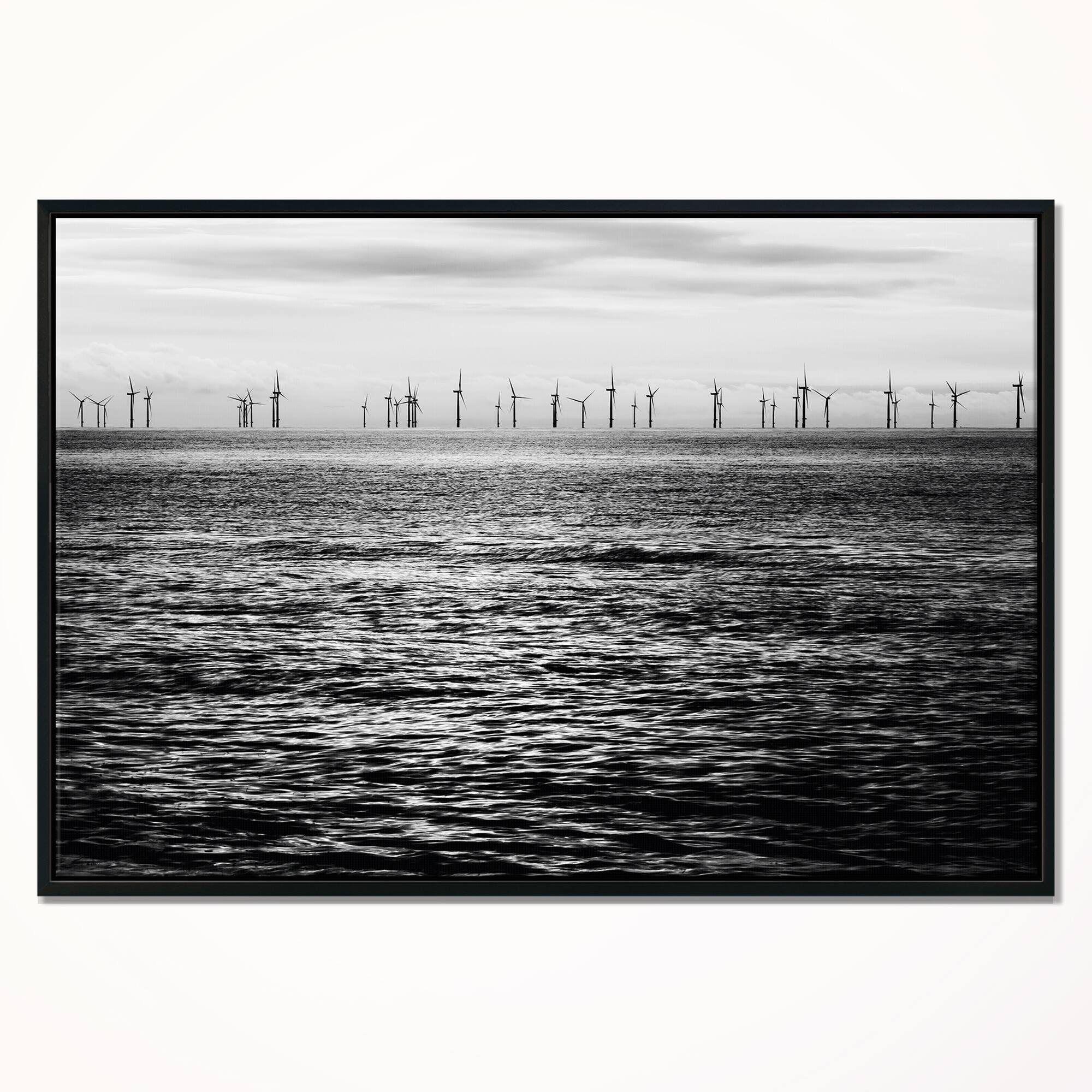 Designart - Wind Turbines Black and White