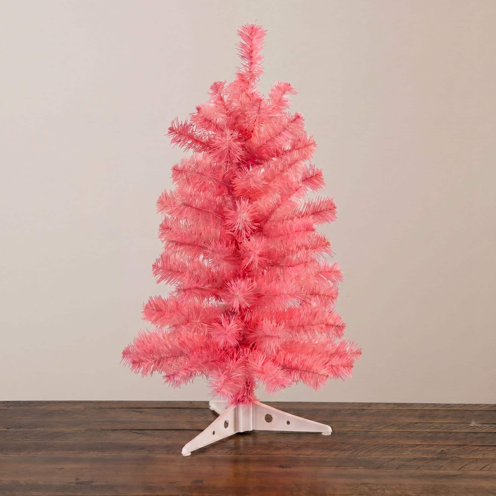 Nearly Natural 24" Unlit Artificial Pink Christmas Tree