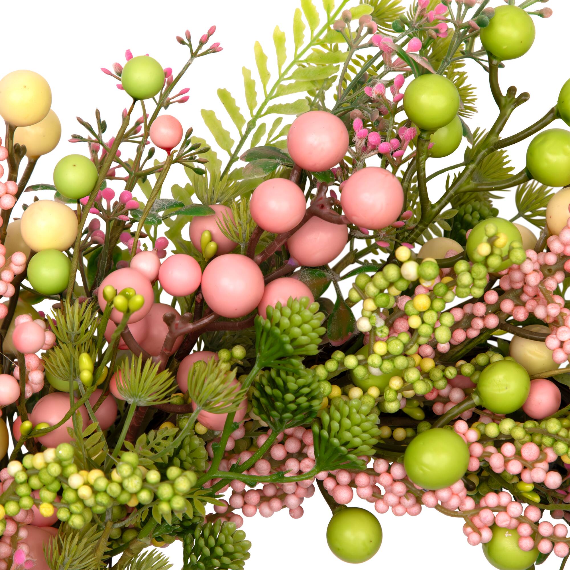 25" Pastel Berries & Olives Artificial Spring Wreath