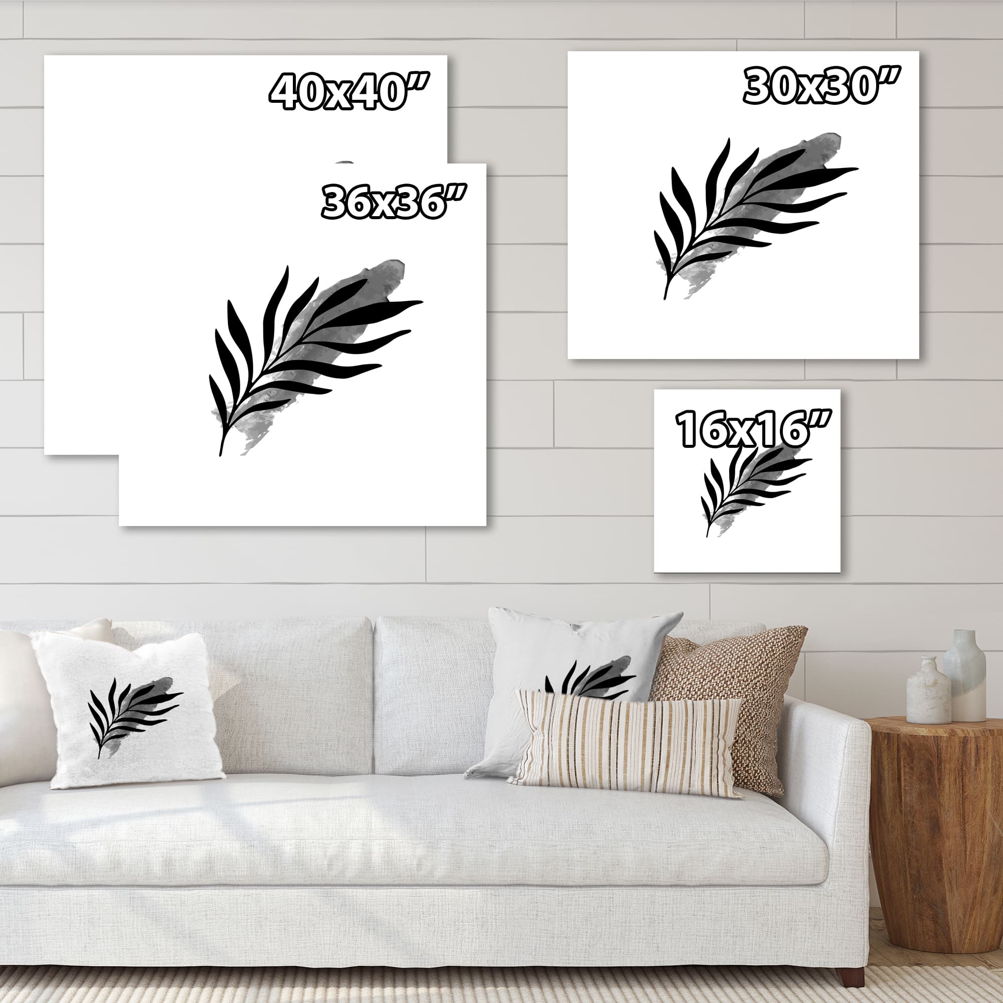 Designart - Abstract Tropical Leaf I - Modern Canvas Wall Art Print