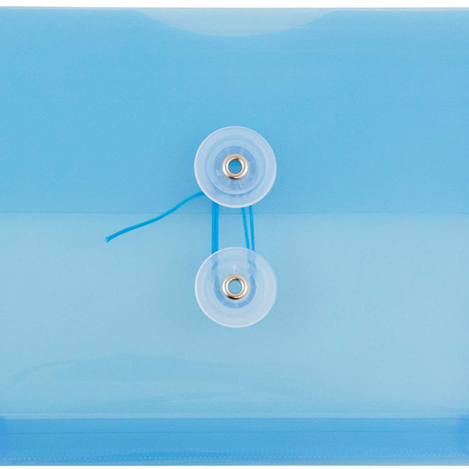 JAM Paper 5.25" x 7.5" Booklet Plastic Envelopes with Button and String Closure