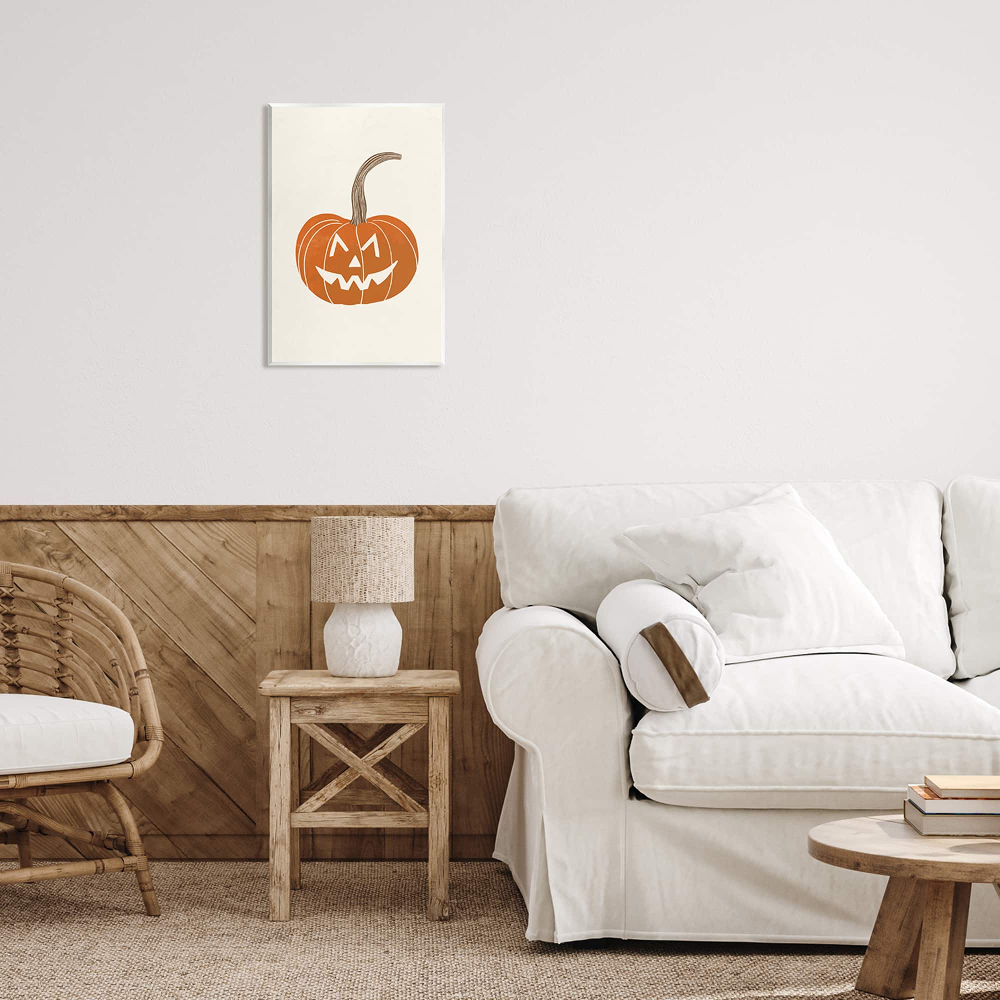 Stupell Industries Casual Jack-o-Lantern Smile Wall Plaque Art