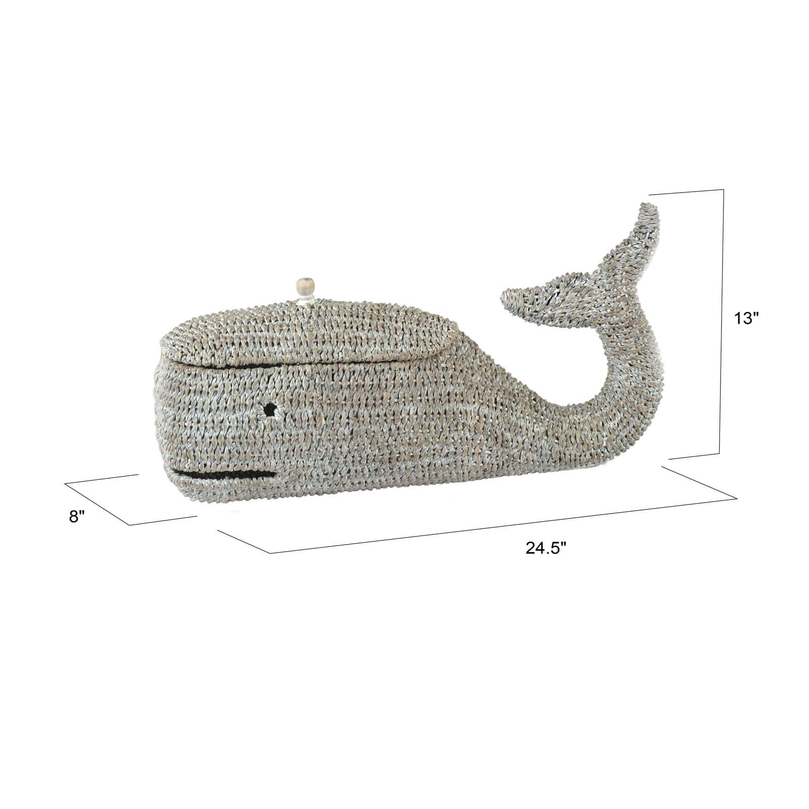 Hello Honey® 24" Bankuan Rope Whale Box with Lid
