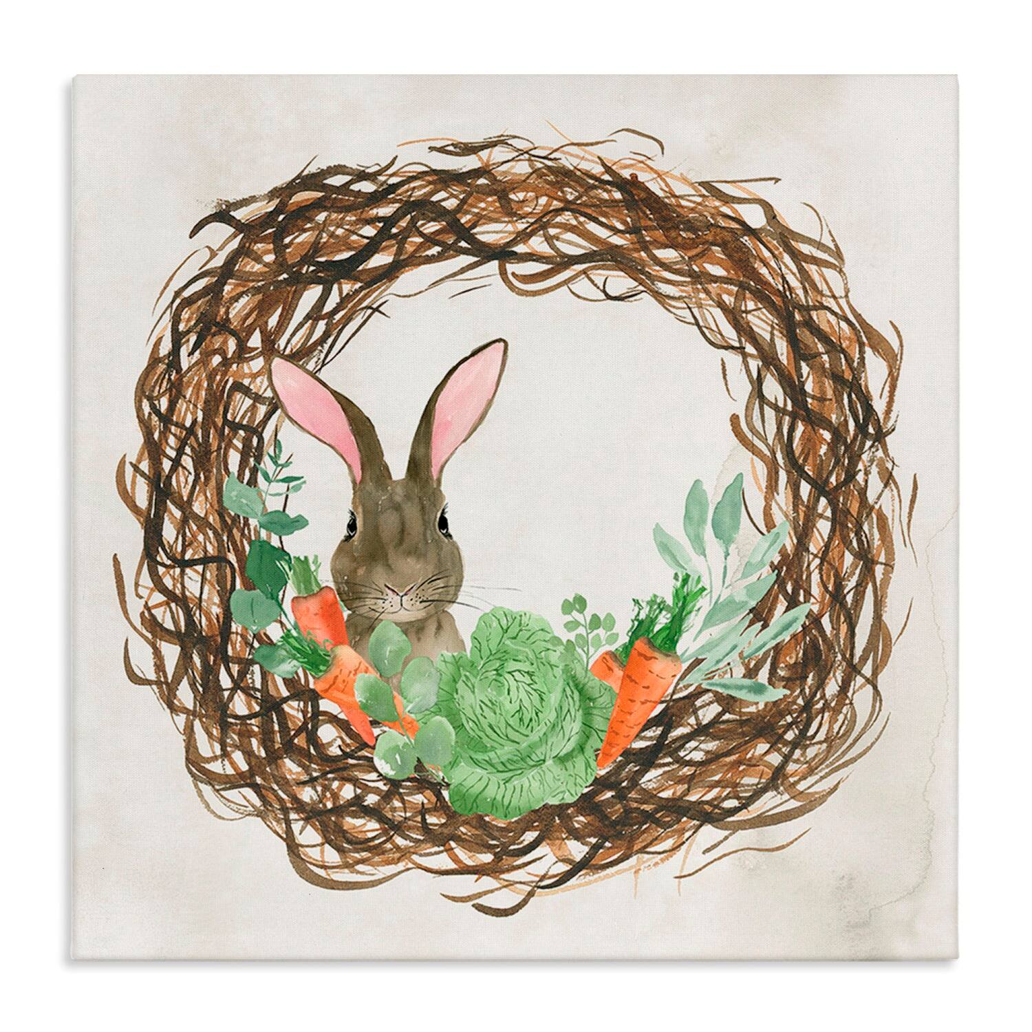 Stupell Industries Spring Easter Wreath Canvas Wall Art