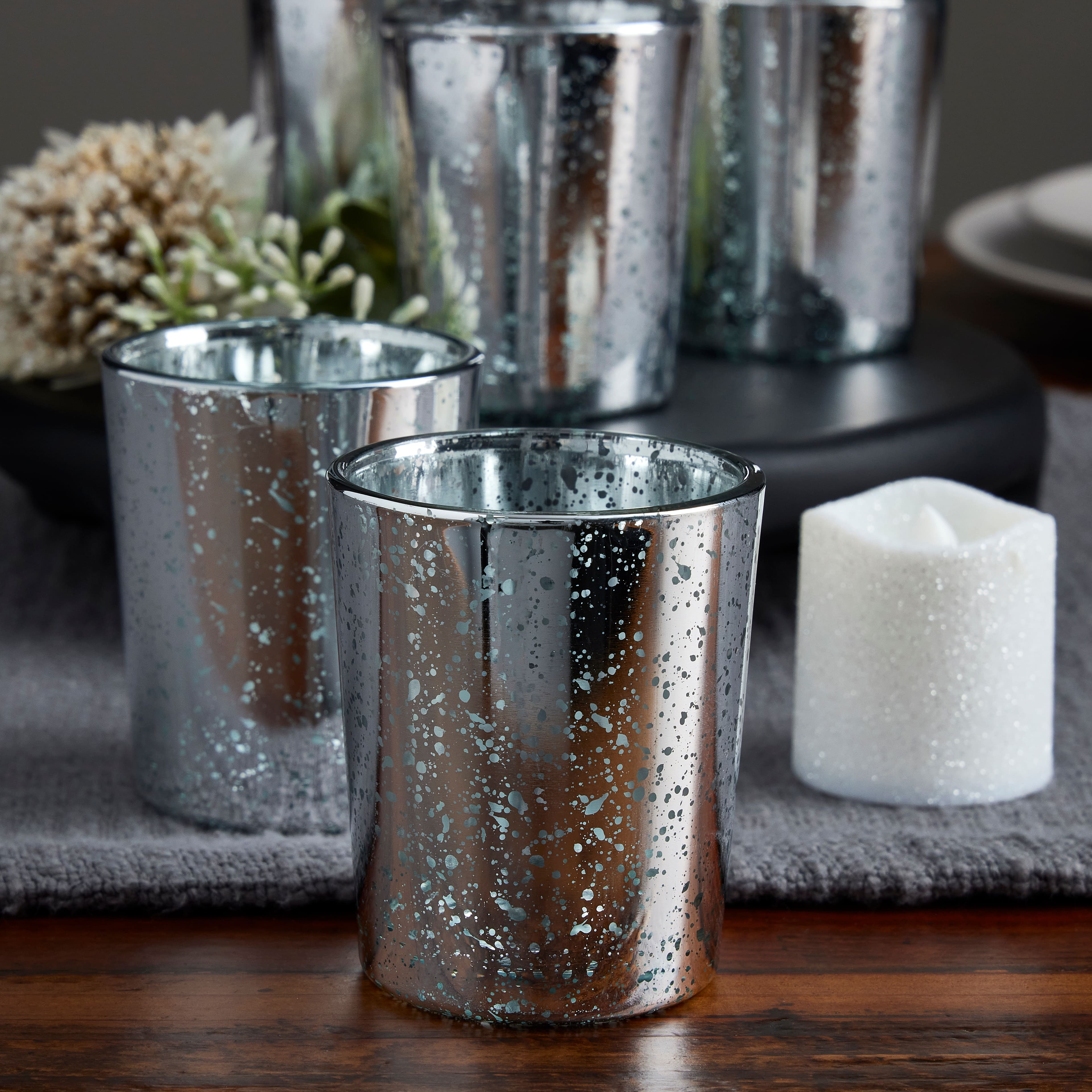 12 Packs: 6 ct. (72 total) 2.5" Silver Mercury Glass Votive Holders by Ashland® Élégance™