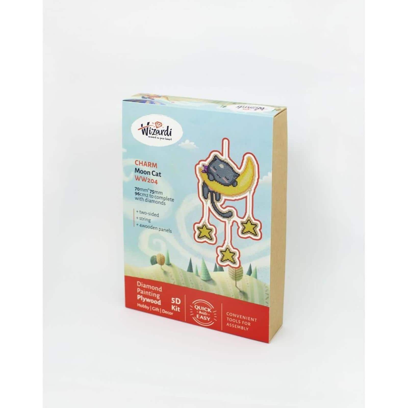 Wizardi Diamond Painting Kit Moon Cat