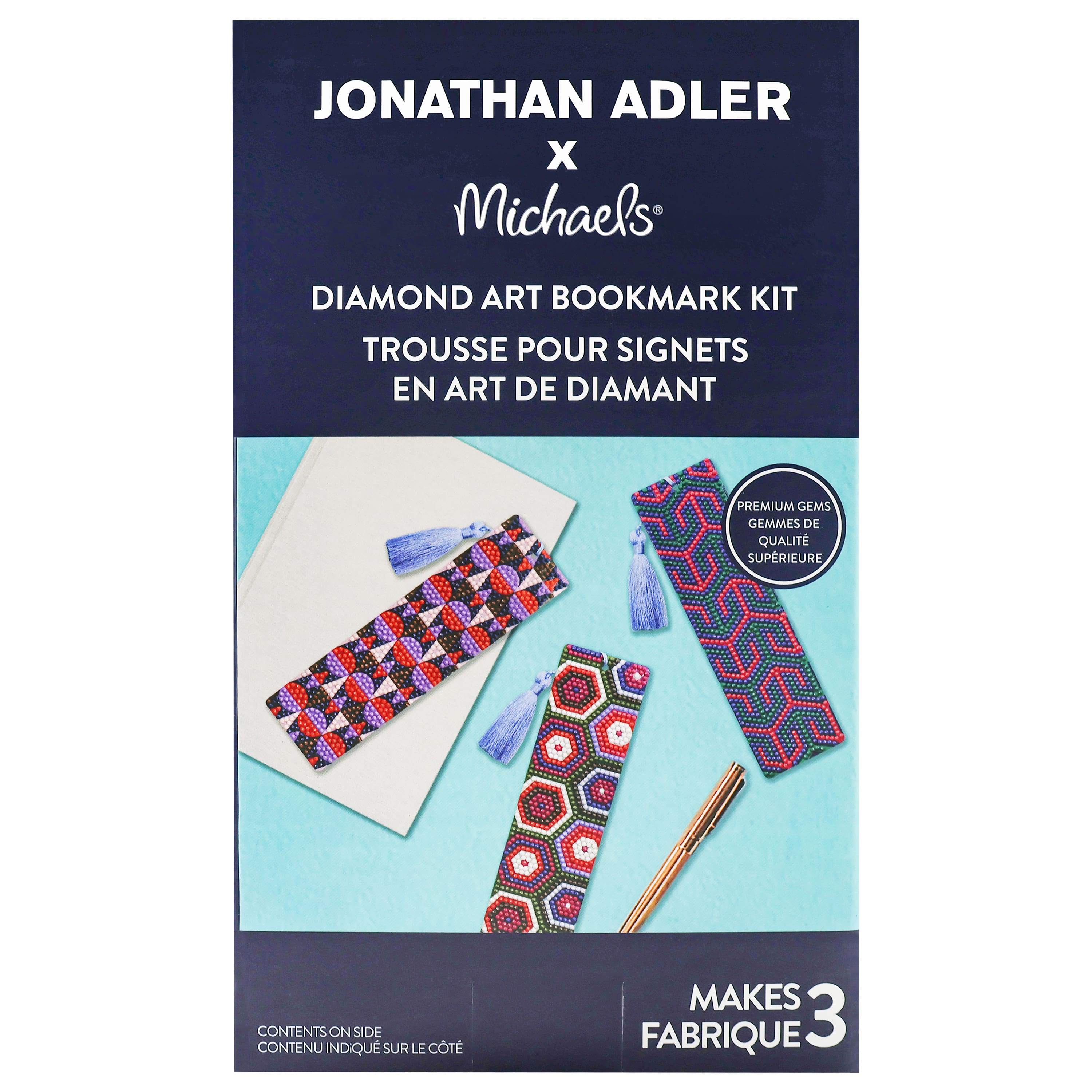 Jonathan Adler x Michaels Dark Print Diamond Art Bookmark Kit