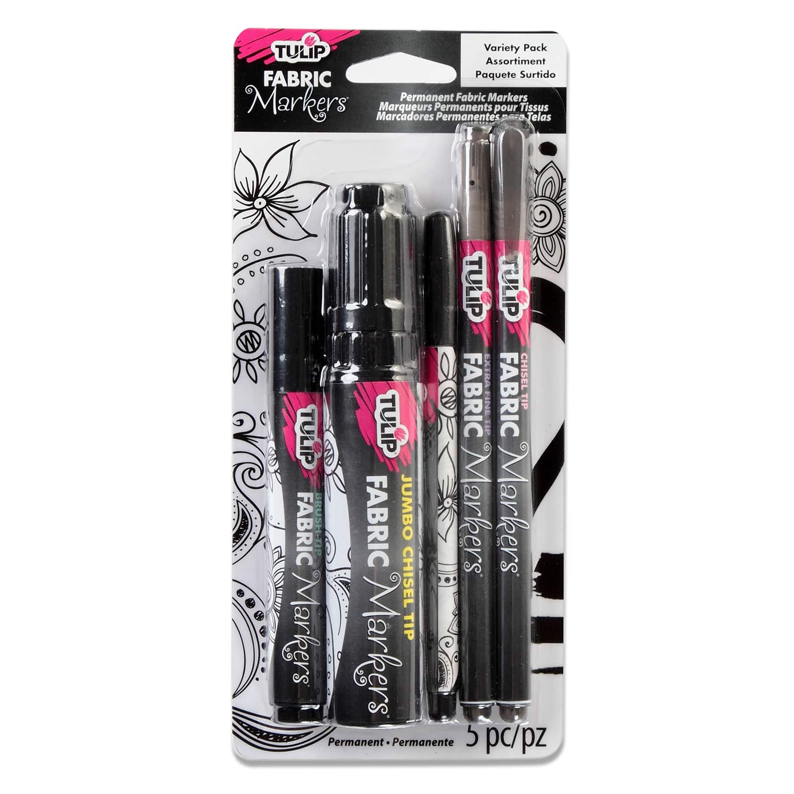 12 Packs: 5 ct. (60 total) Tulip® Multi Mix Tip Permanent Fabric Markers®