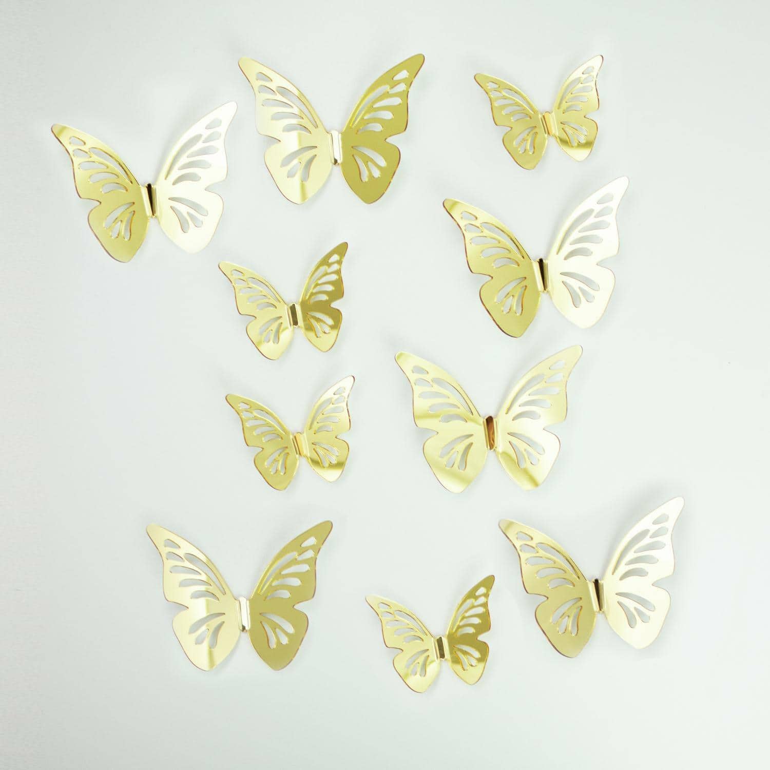 RoomMates 3D Gold Butterflies Peel & Stick Mirror Decals
