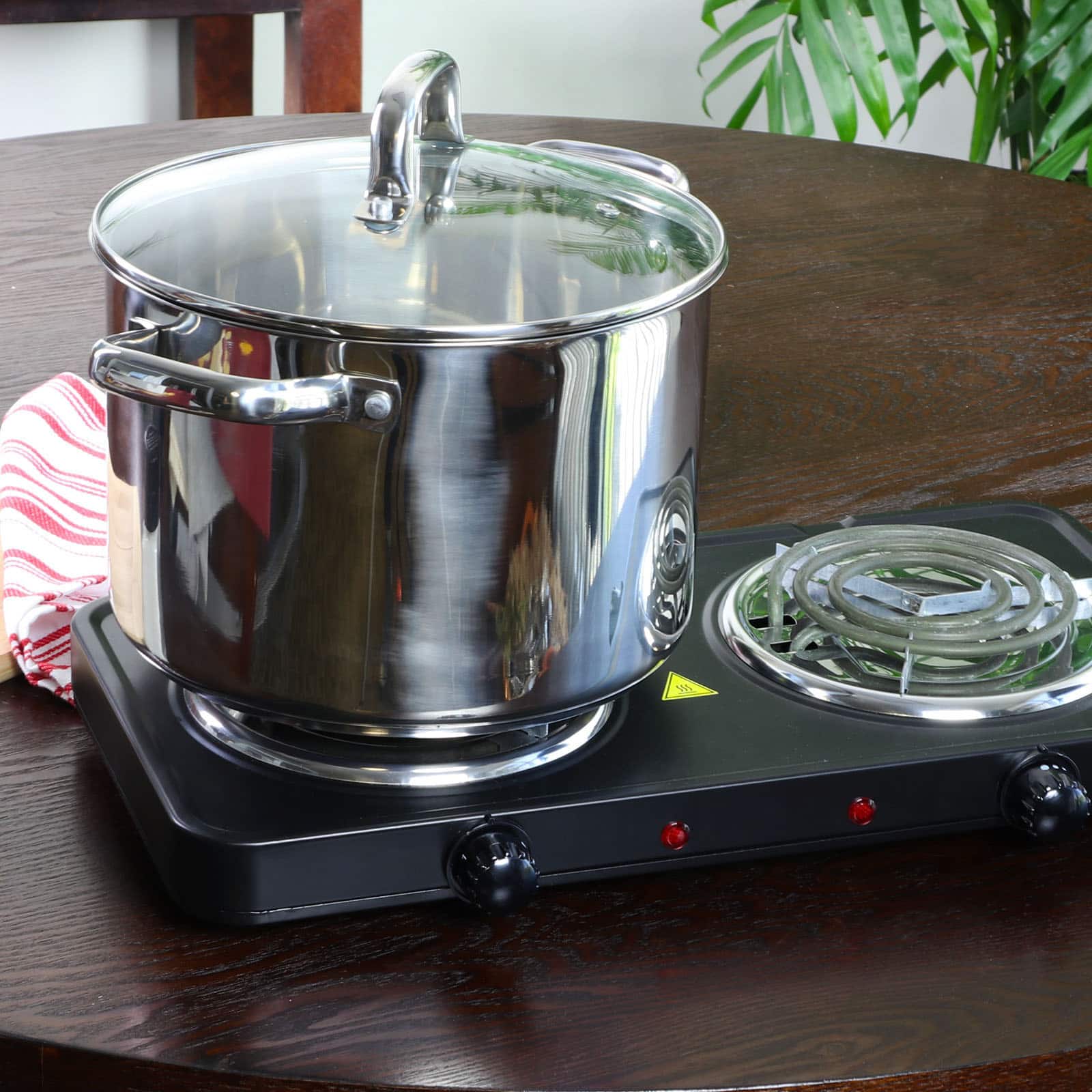 Oster Adenmore 8qt. Stainless Steel Stock Pot With Tempered Glass Lid