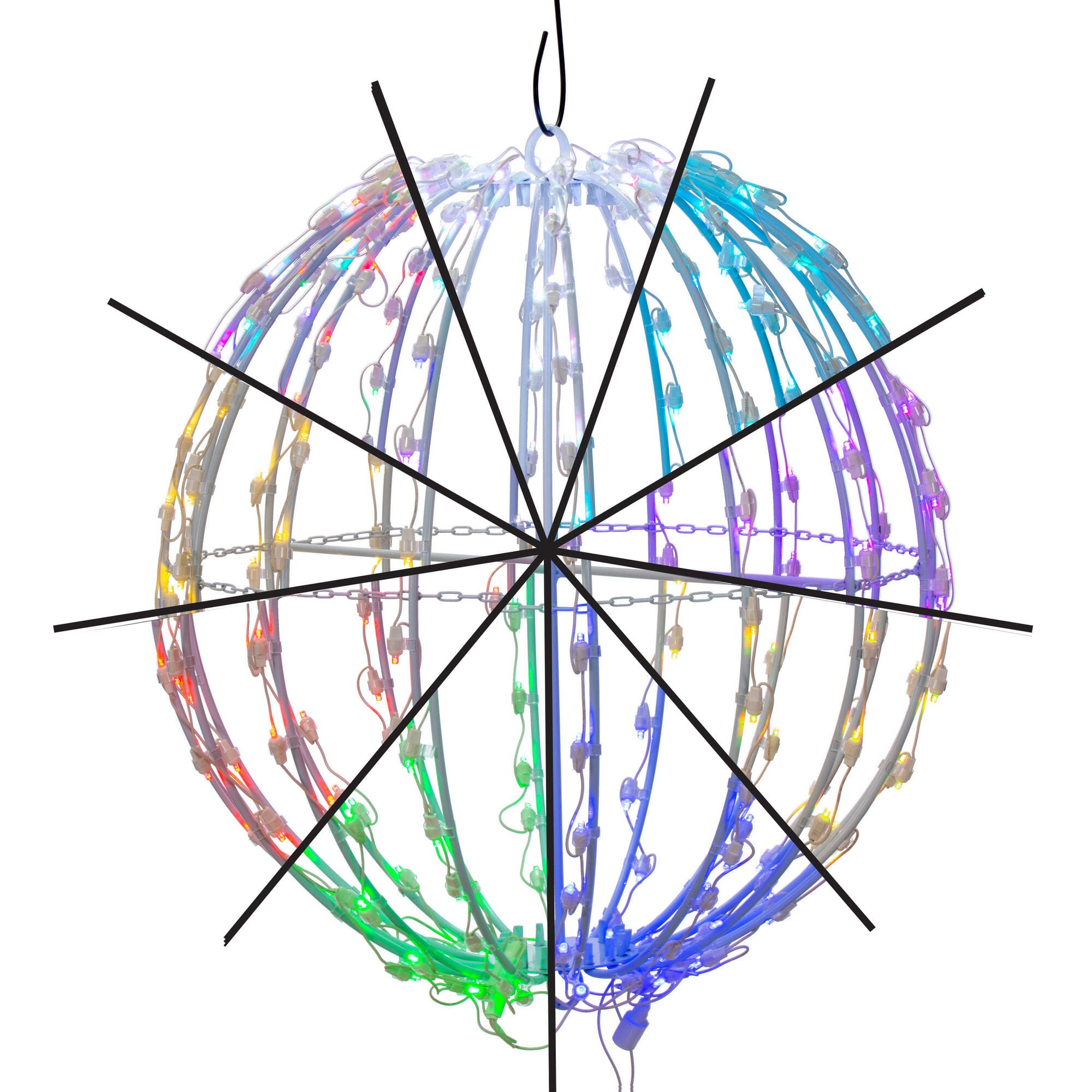 Vickerman 24" RGB & Warm White LED Folding Metal Sphere