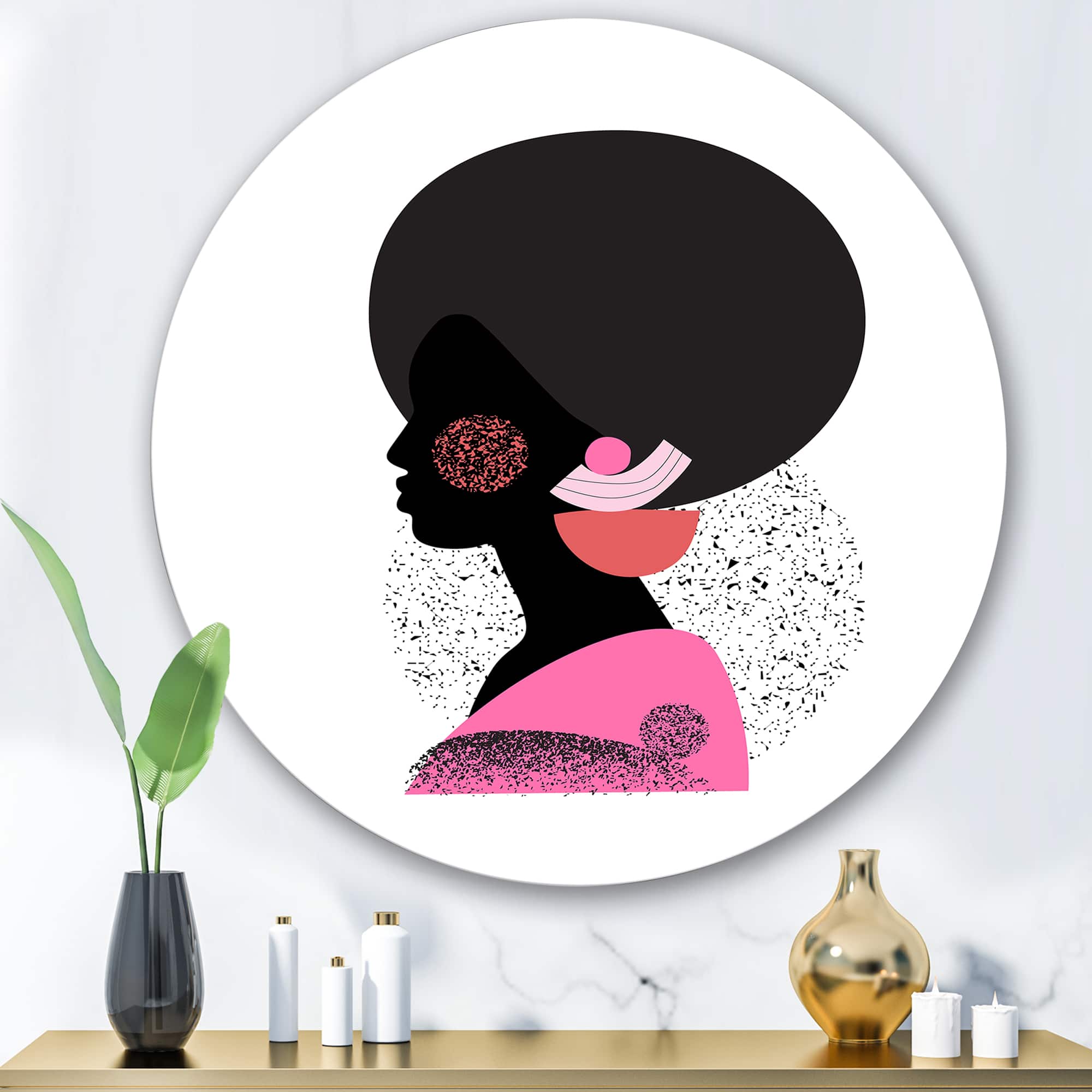 Designart - Ethnic Geometric Silhouette of Afro American I