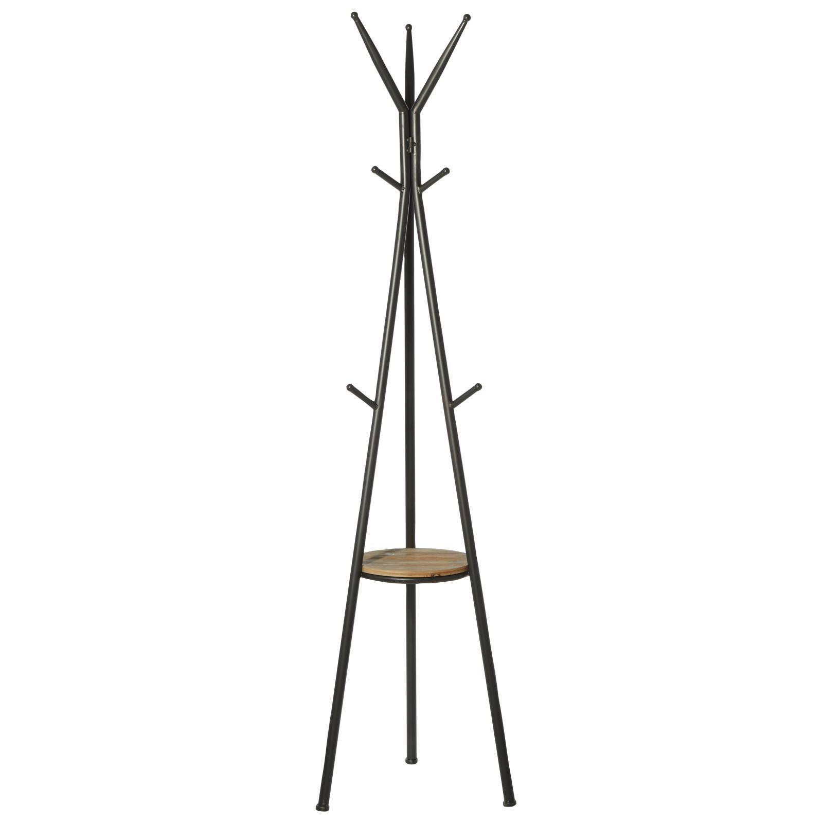 72" Gray Metal Modern Coat Rack
