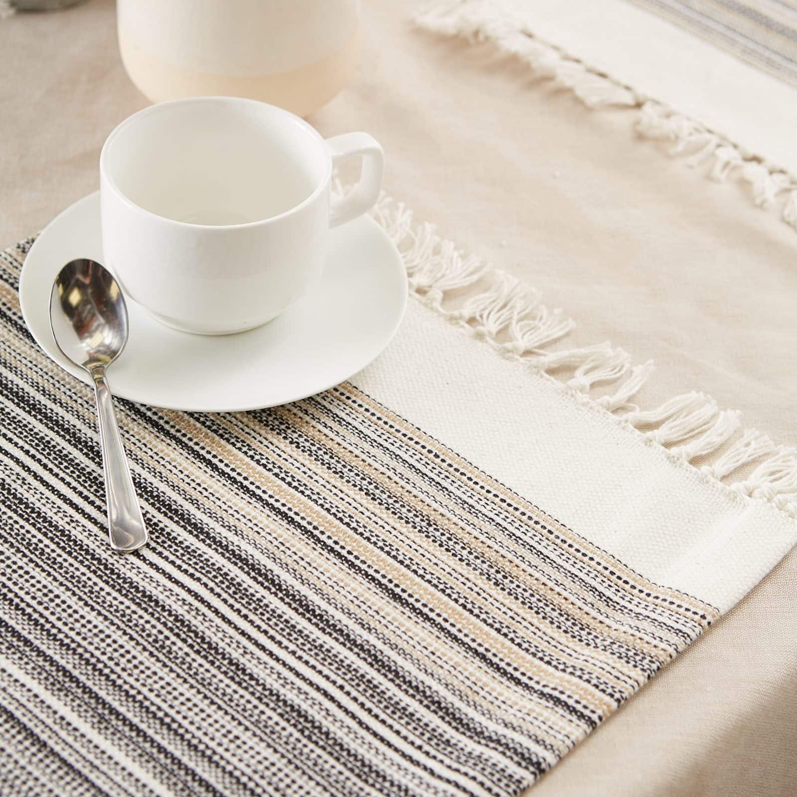 DII® 13" x 20" Fringed Striped Tabletoppers