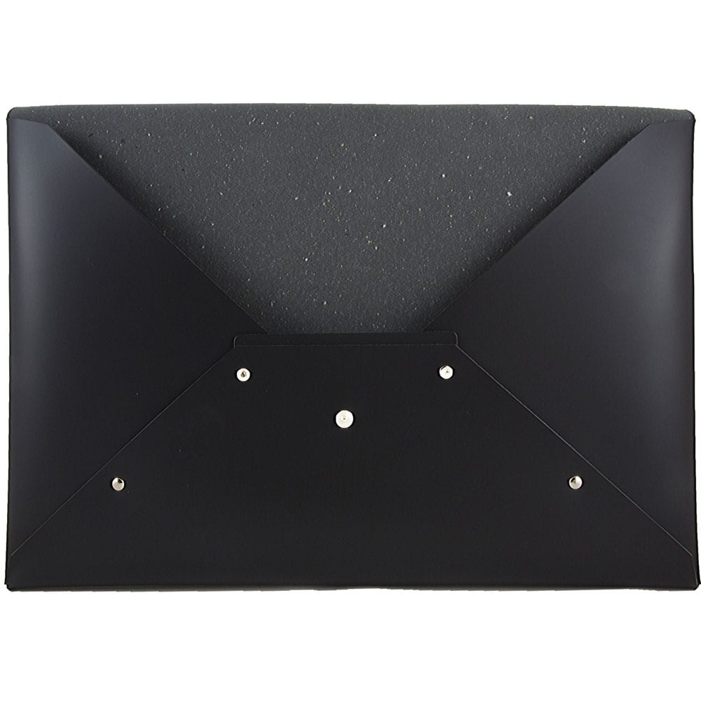 JAM Paper Black Legal Size Italian Leather Portfolio with Snap Closure