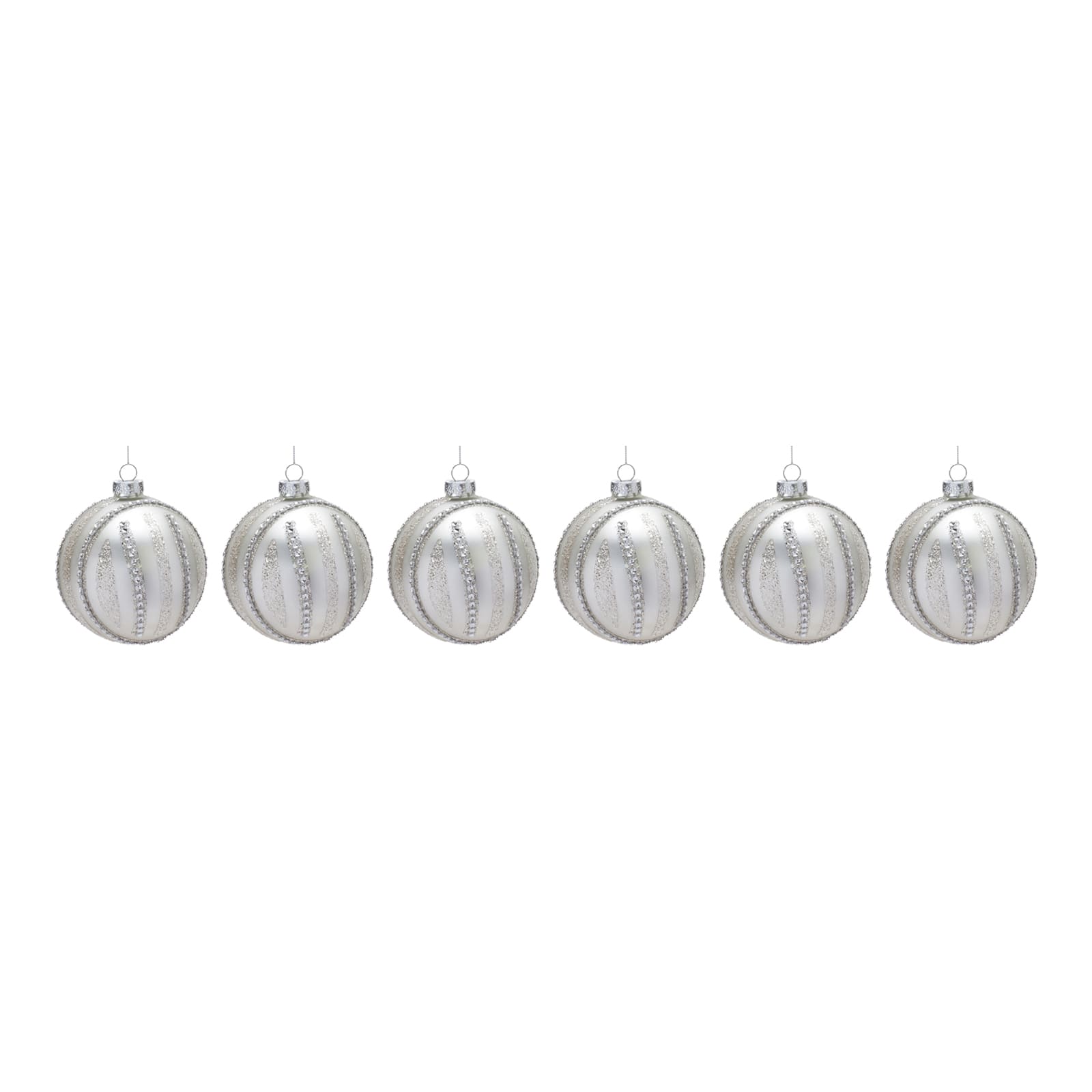 6ct. 4" Jeweled Glass Ball Ornaments