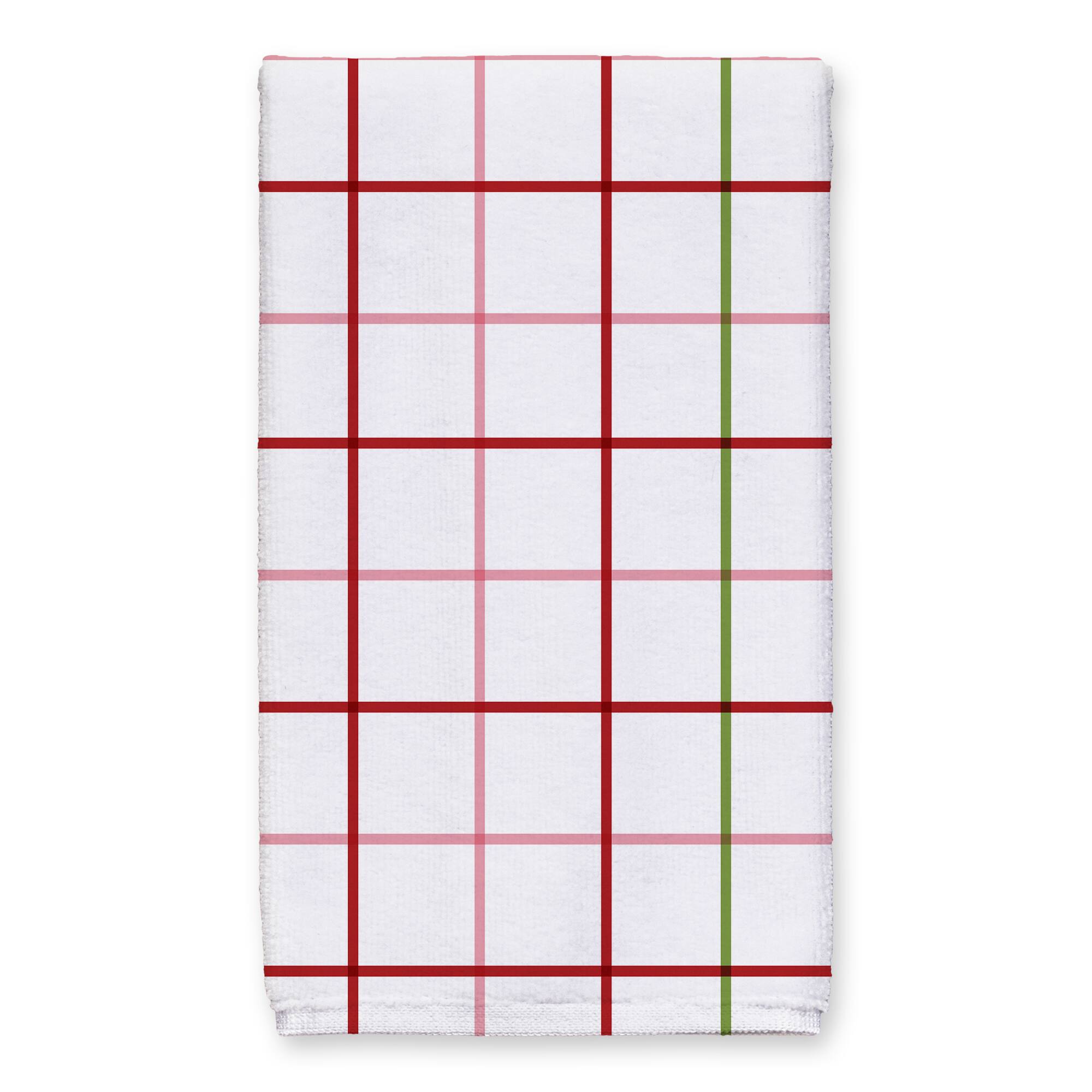 Let It Snow Grid Tea Towels - Set of 2