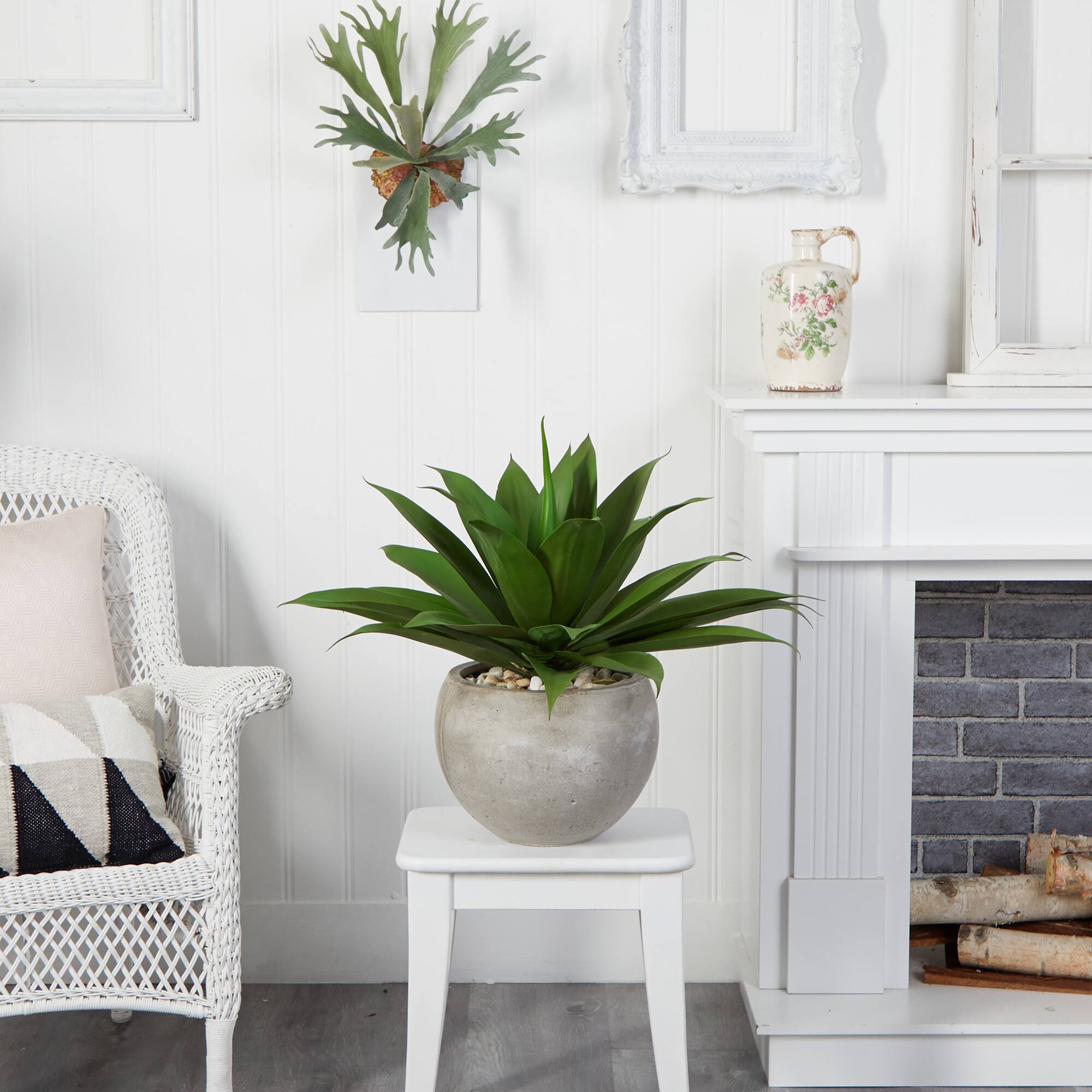 24" Agave Plant in Sand Planter