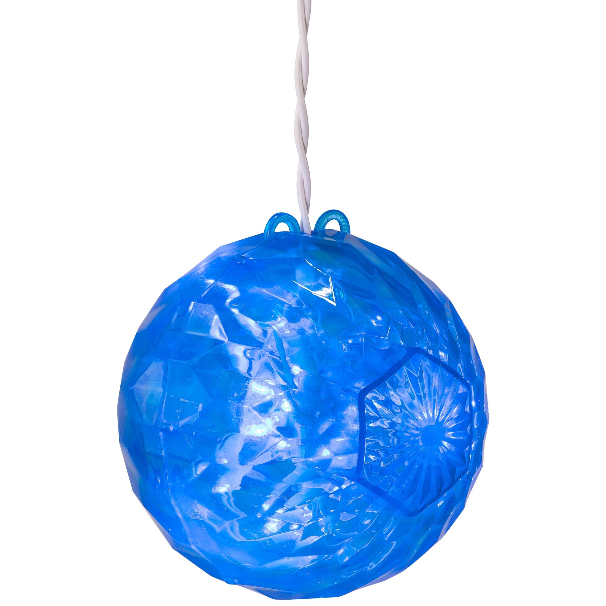 6" Blue LED Hanging Crystal Sphere Ball Outdoor Decoration