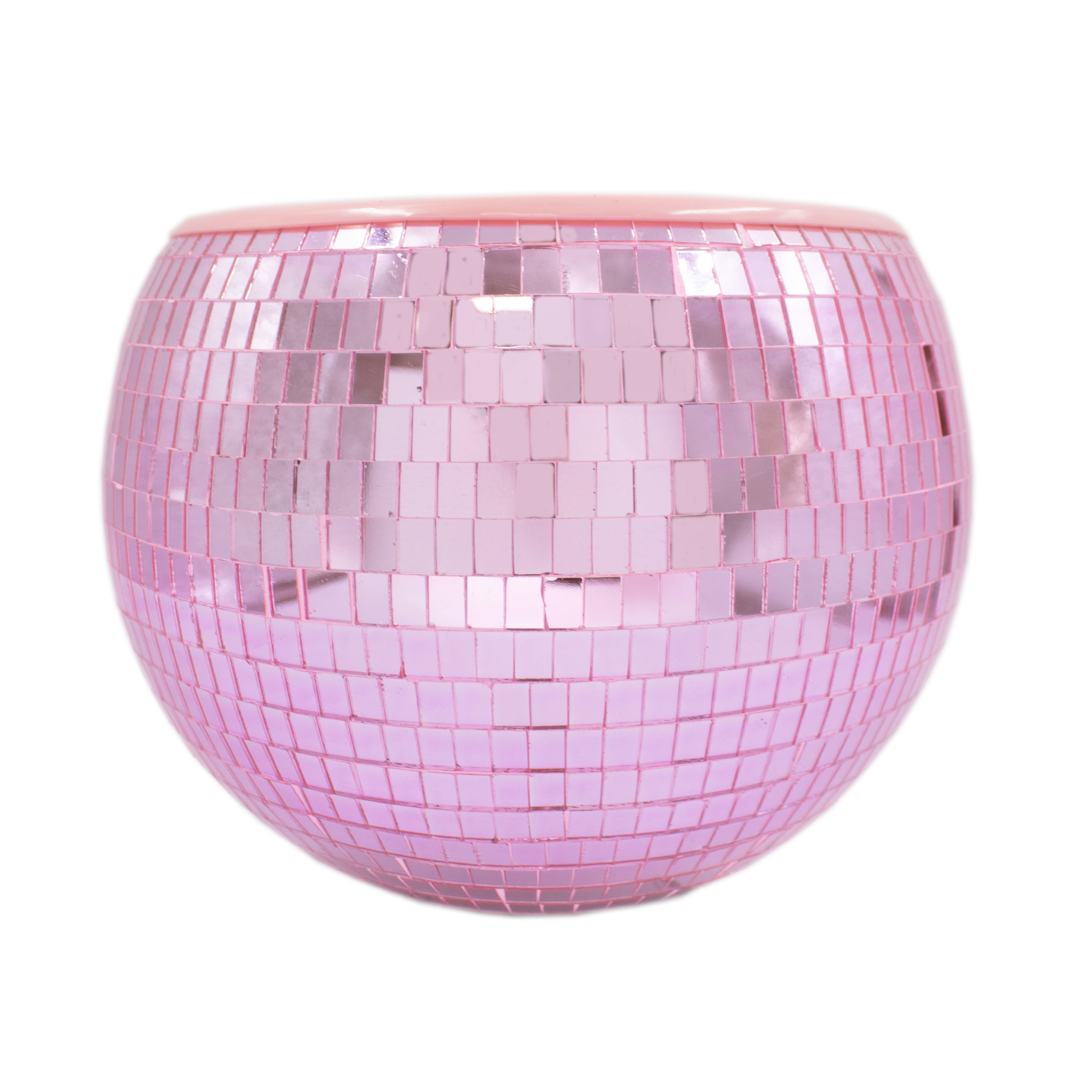 9.25" Drinking Buddies Pink Disco Ball Ice Bucket