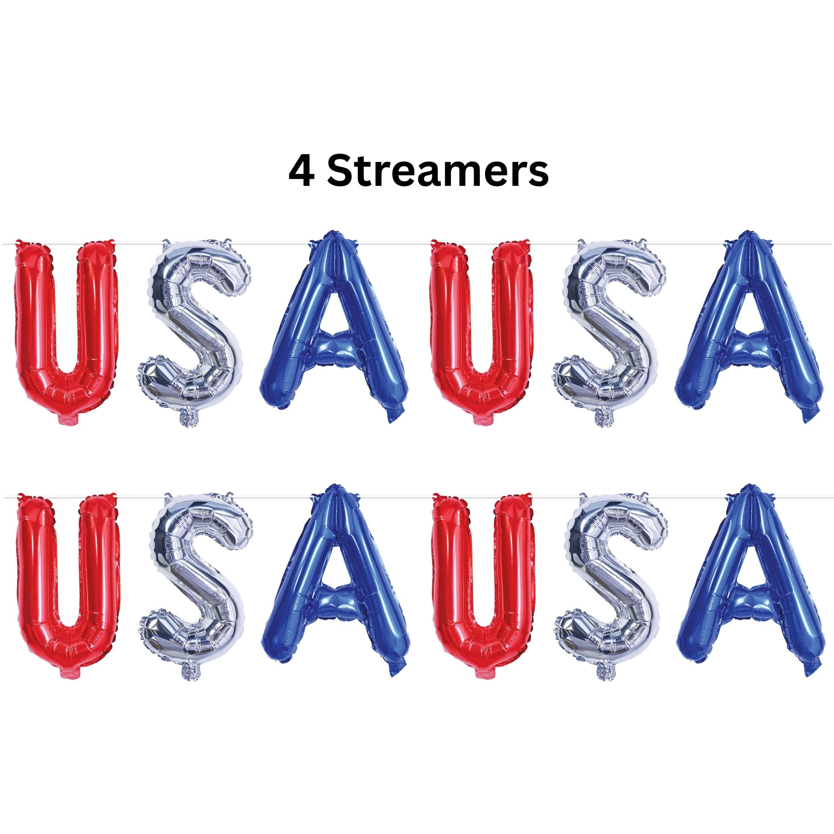 Beistle 36" USA Balloon Streamers, 4ct.