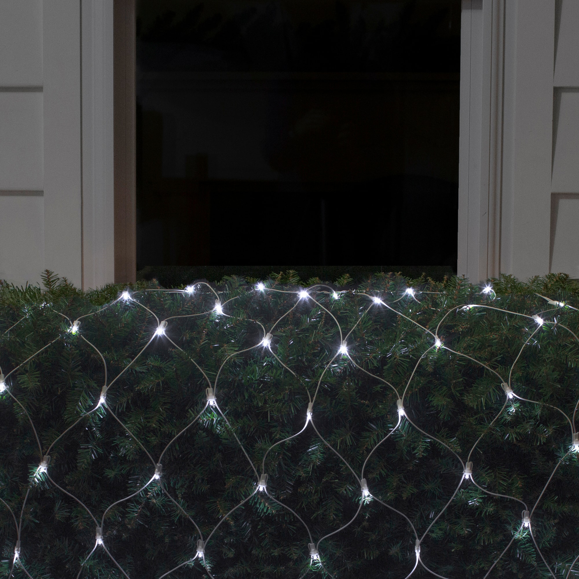 4' x 6' Pure White LED Wide Angle Net Style Christmas Lights White Wire