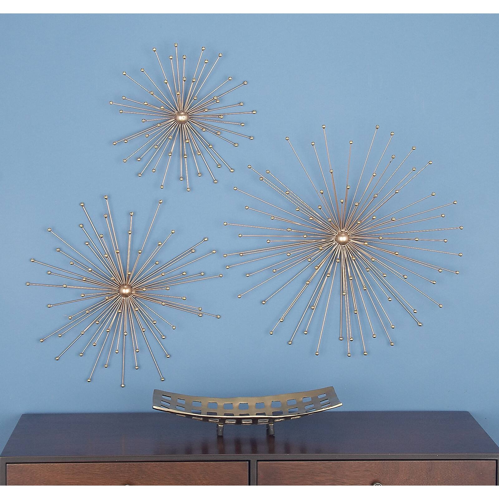Gold Metal Modern Wall Décor Set
