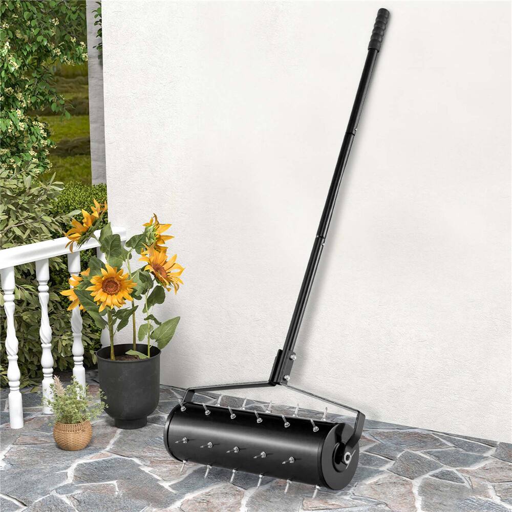 Costway 21" Heavy Duty Manual Rolling Lawn Aerator Tool with Handle