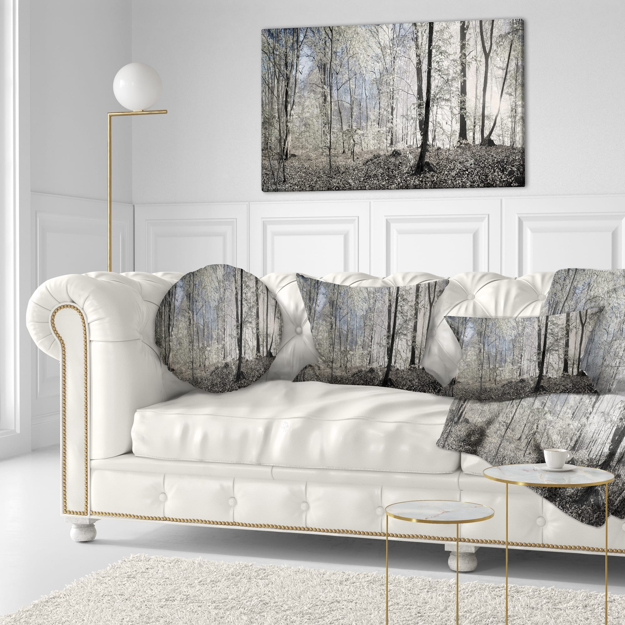 Designart - Dark Morning in Forest Panorama - Landscape Canvas Art Print