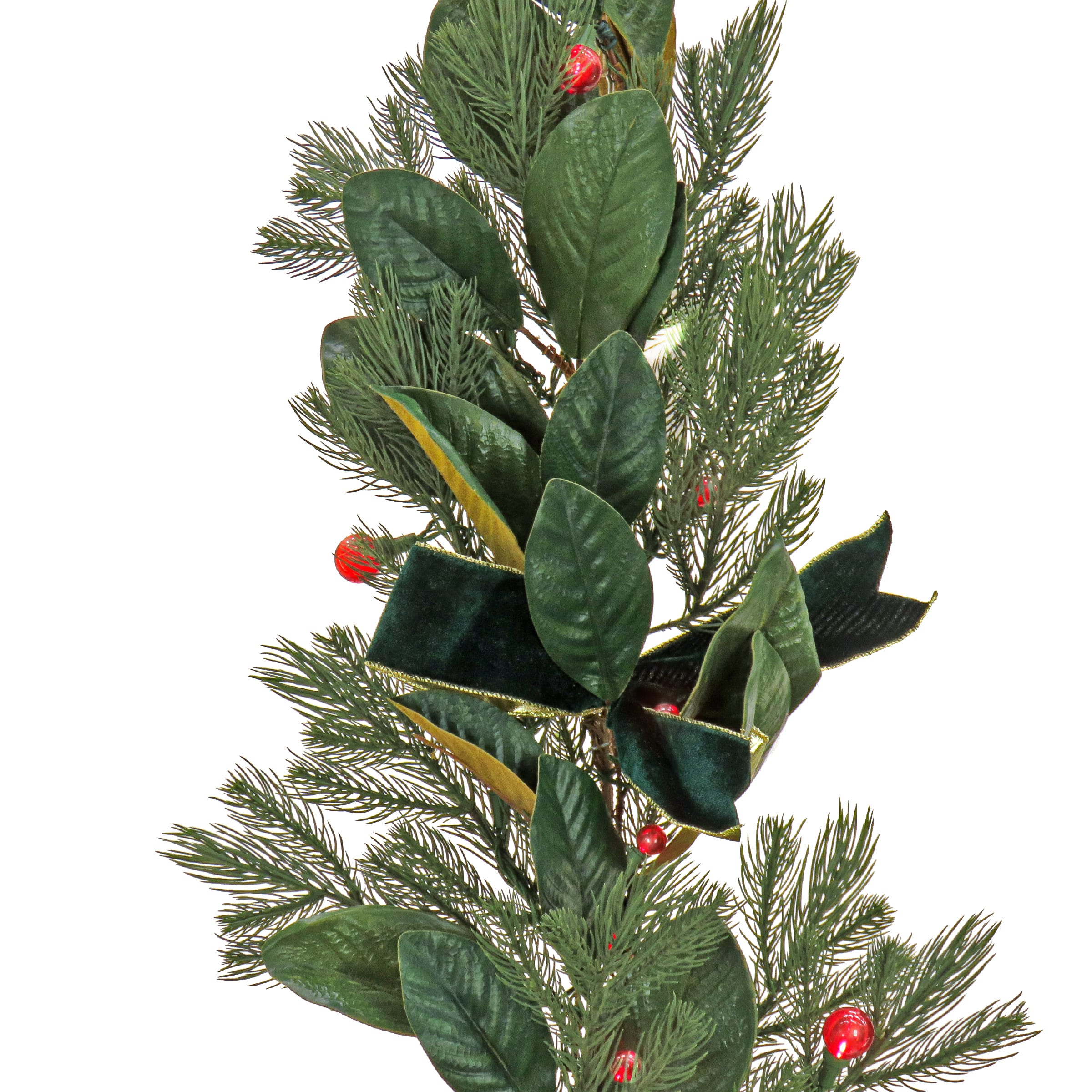 9ft. Magnolia Mix Pine Garland with LED Lights & Bows